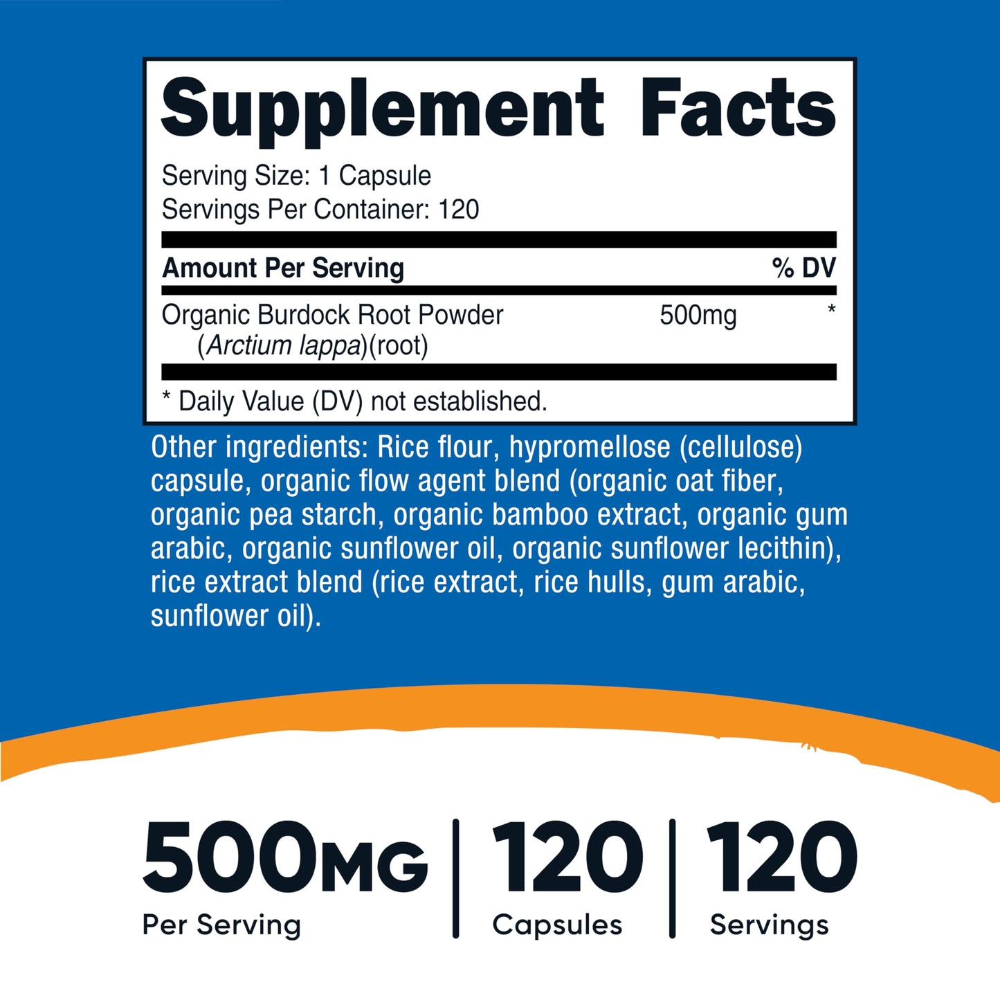 Nutricost Burdock Root 500mg Capsules, 120 Count