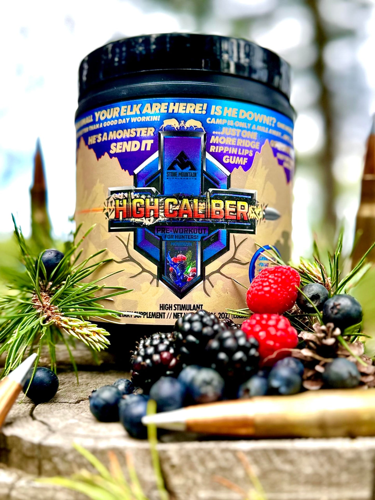 Stone Mountain Supplements High Caliber Pre-Workout Supplement for Hunters Powder 17.78