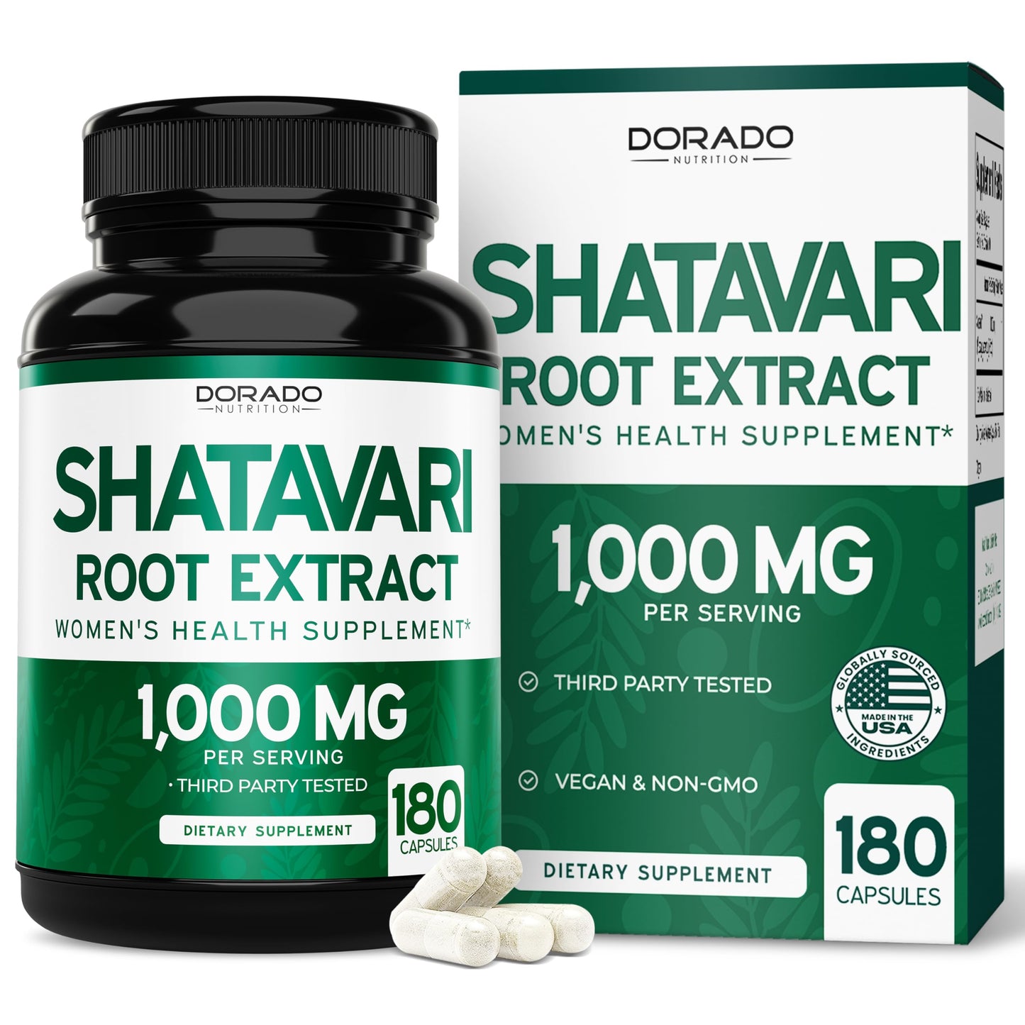 DORADO NUTRITION Organic Shatavari Capsules 180 Count