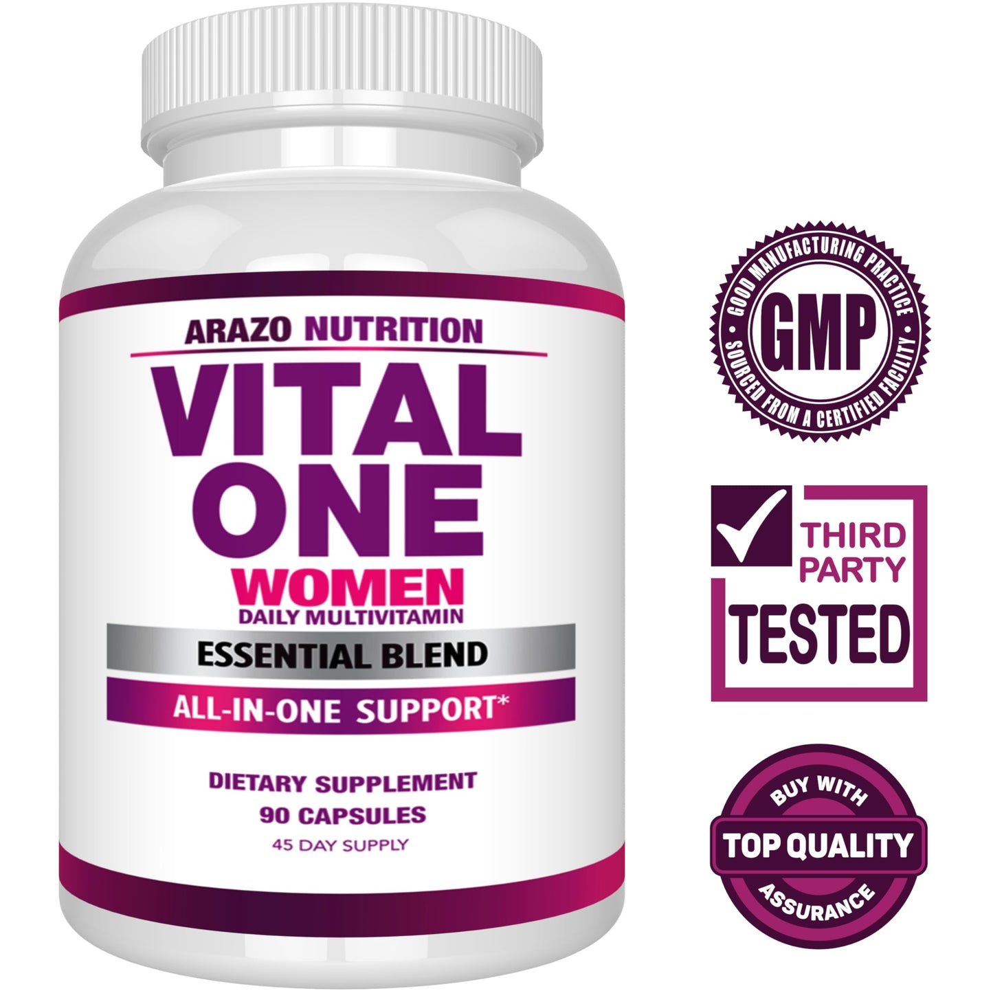 Arazo Nutrition Vital One Multivitamin for Women Capsule, 90 Capsules