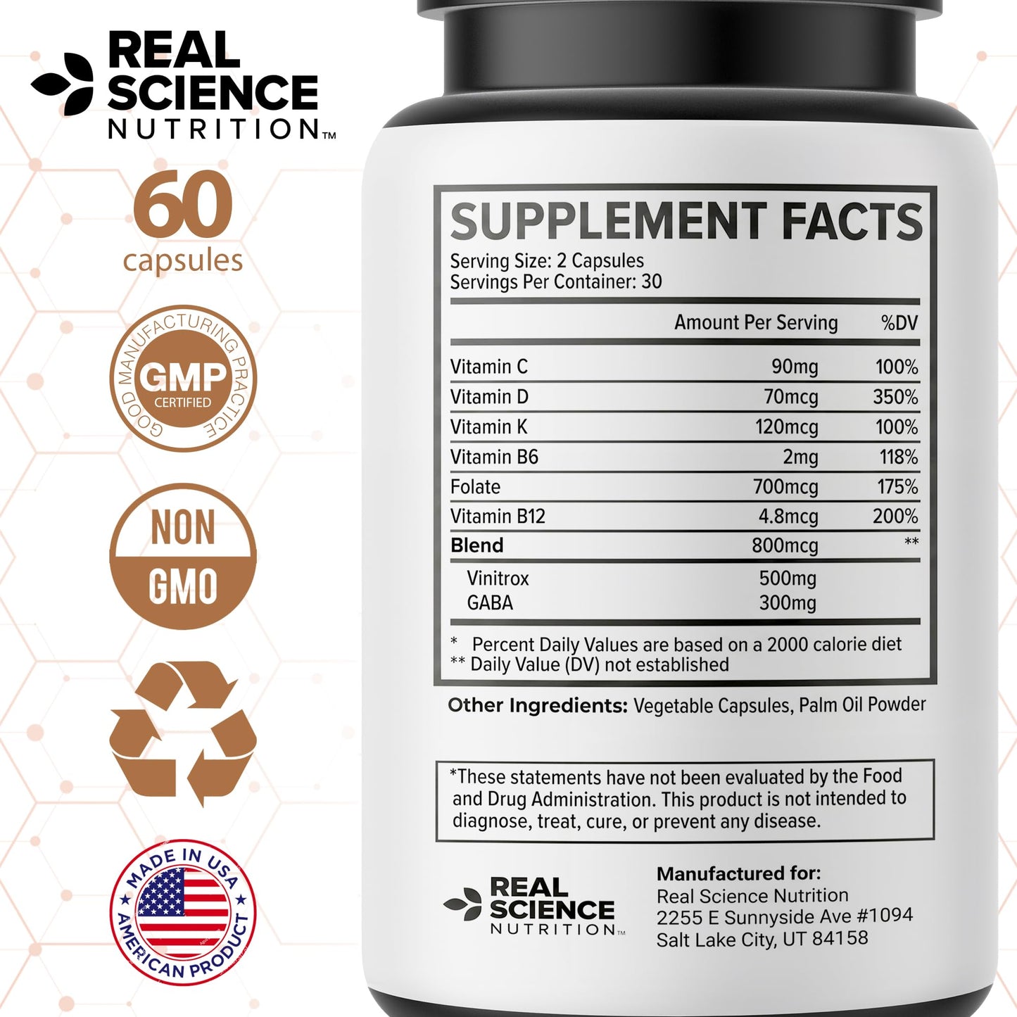 Real Science Nutrition MastCalm 60 Capsules