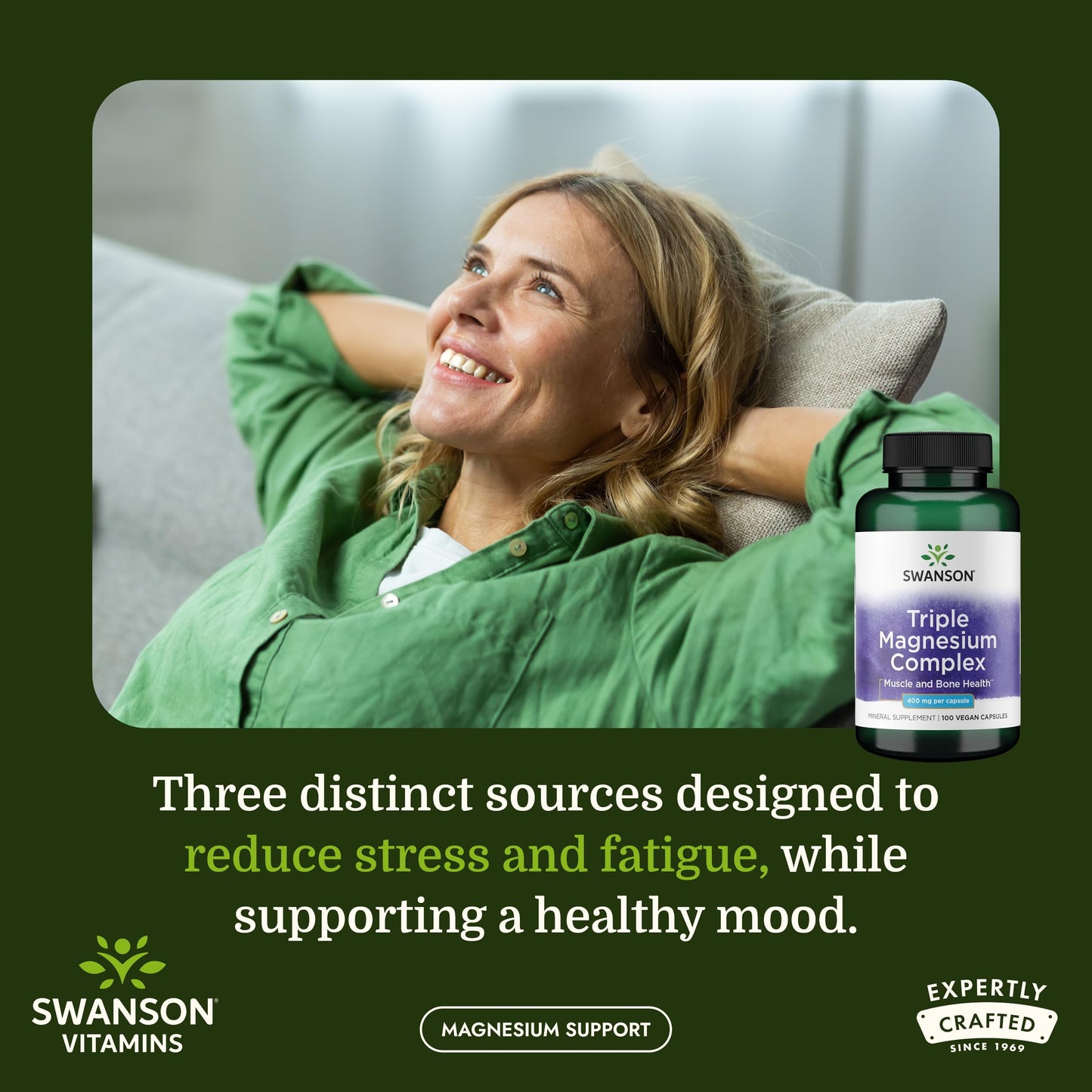 Swanson Triple Magnesium Complex Capsules 300 Capsules