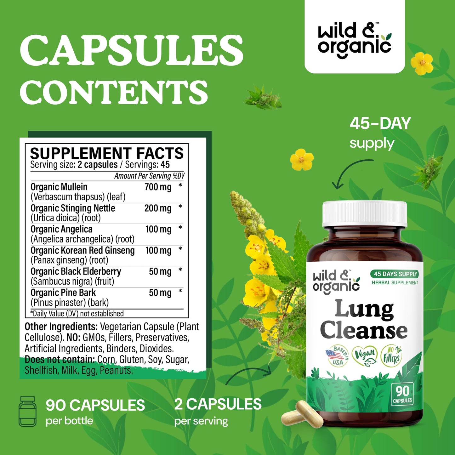 Wild & Organic Lung Cleanse Capsules 90 Count