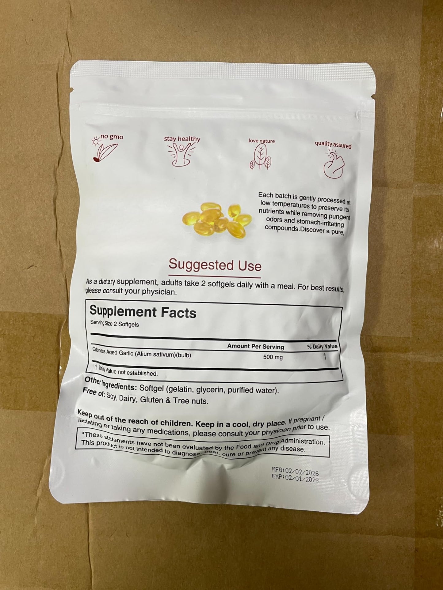 ELFINOX Odorless Aged Garlic Extract Softgels, 300