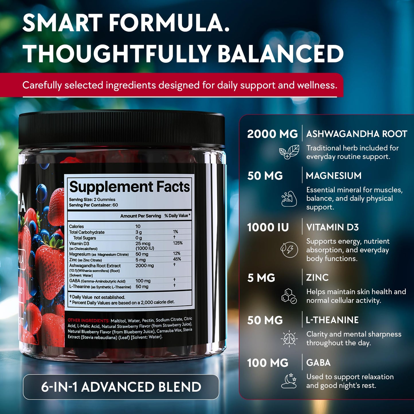 YOLOBALANCE Ashwagandha Gummies Gummy 120 Count