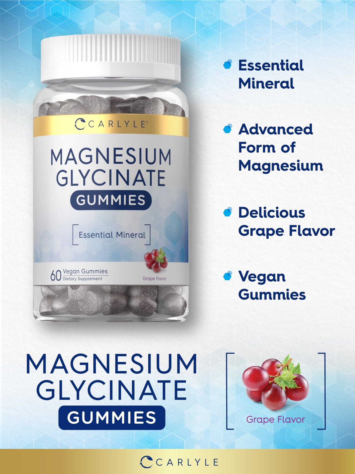 Carlyle Magnesium Glycinate Gummies, 60 Count