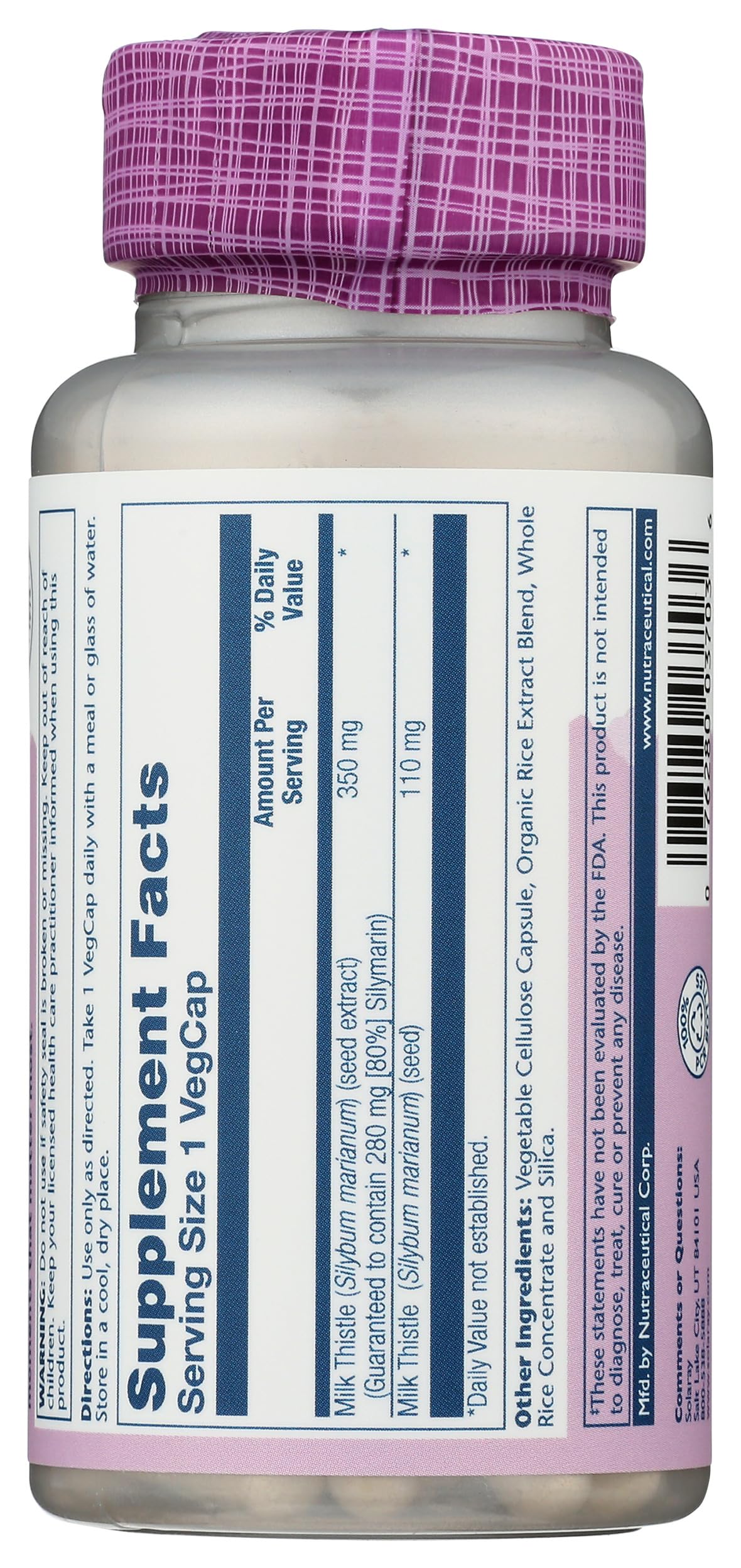 Solaray Milk Thistle One Daily Capsule 30 Count