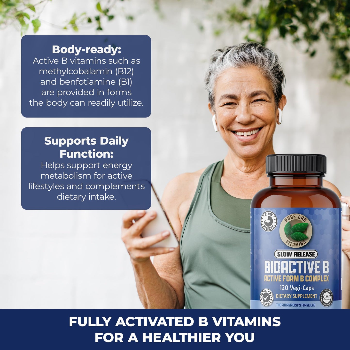 Pure Lab Vitamins BioActive B Complex Slow Release Capsule 120