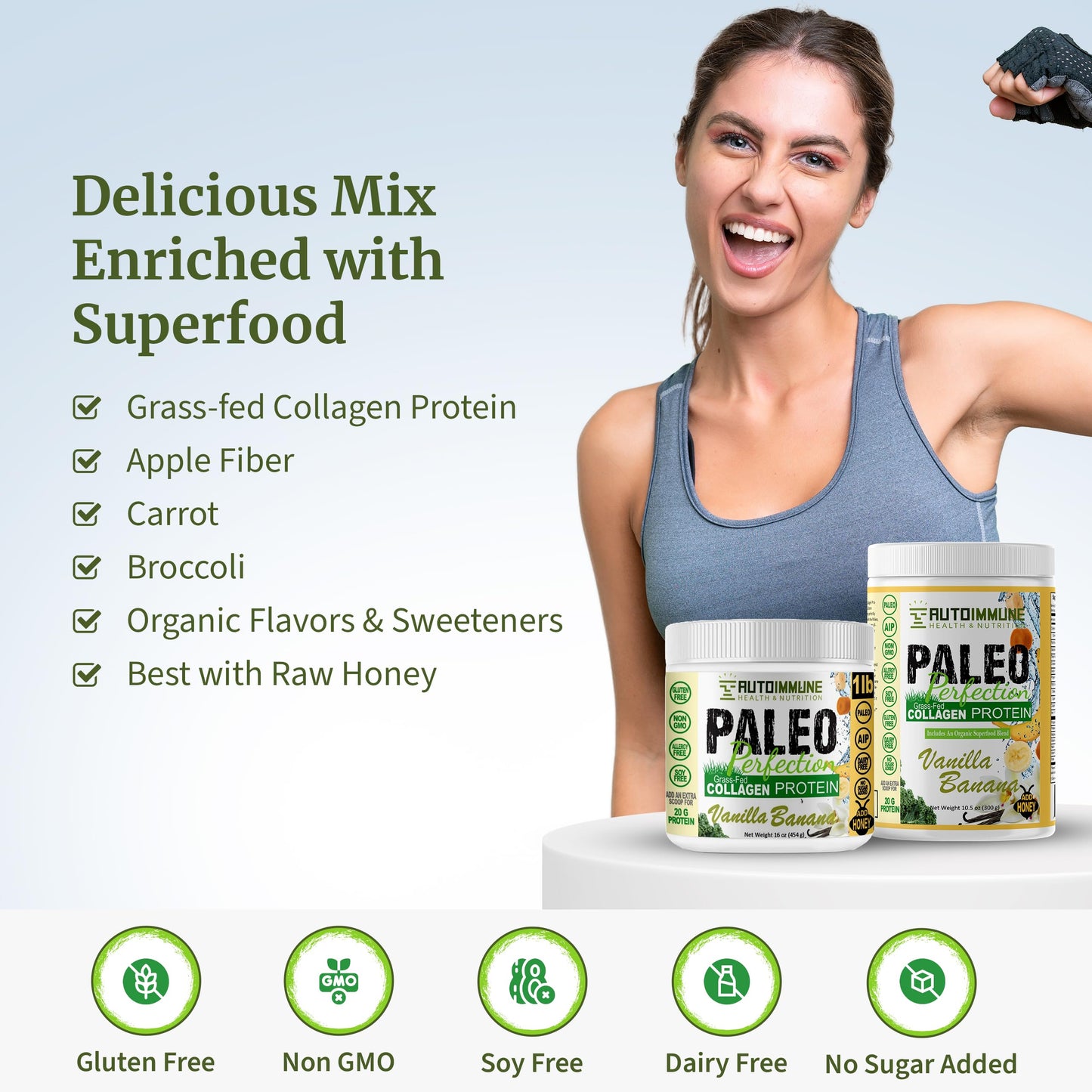 Autoimmune Health & Nutrition Double Chocolate Grass-Fed Beef Collagen Protein Powder No Stevia, 10.5 oz