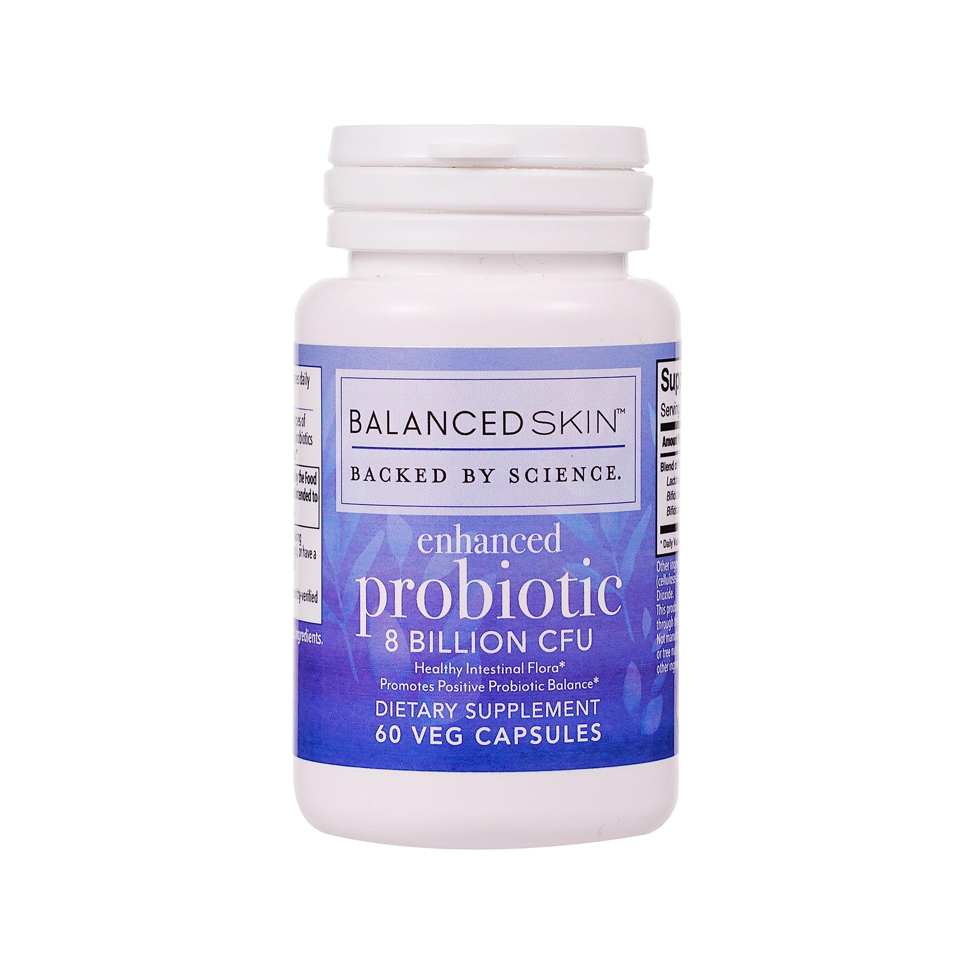 Balanced Skin Enhanced Probiotic - 8 Billion CFU Daily Gut & Skin Support with 3 Targeted Strains, Capsule, 60 Count