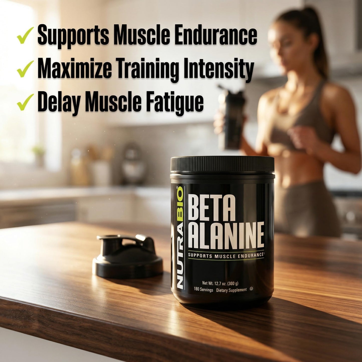 NutraBio Beta Alanine Pre-Workout Supplement Powder 12.7 Ounce