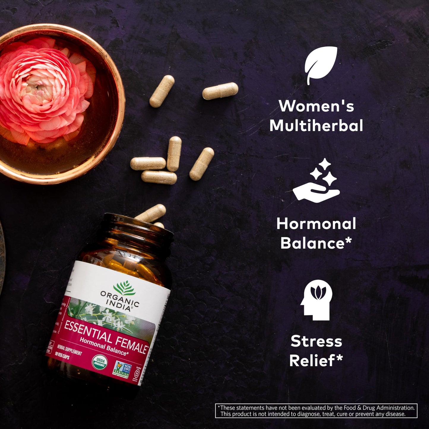 ORGANIC INDIA Essential Female Herbal Supplement Capsules 90