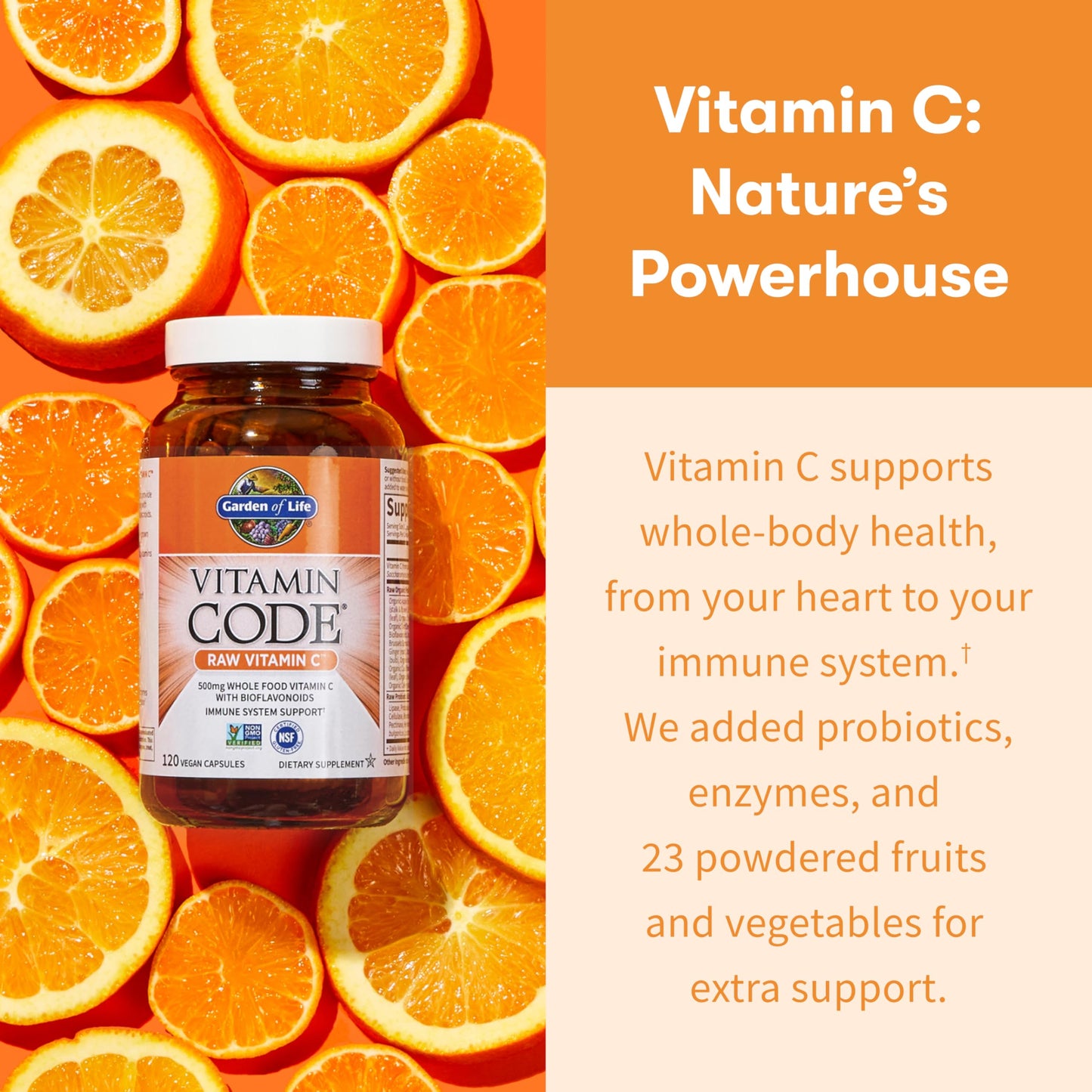 Garden of Life Vitamin Code Raw Vitamin C Capsule, 120 Capsules
