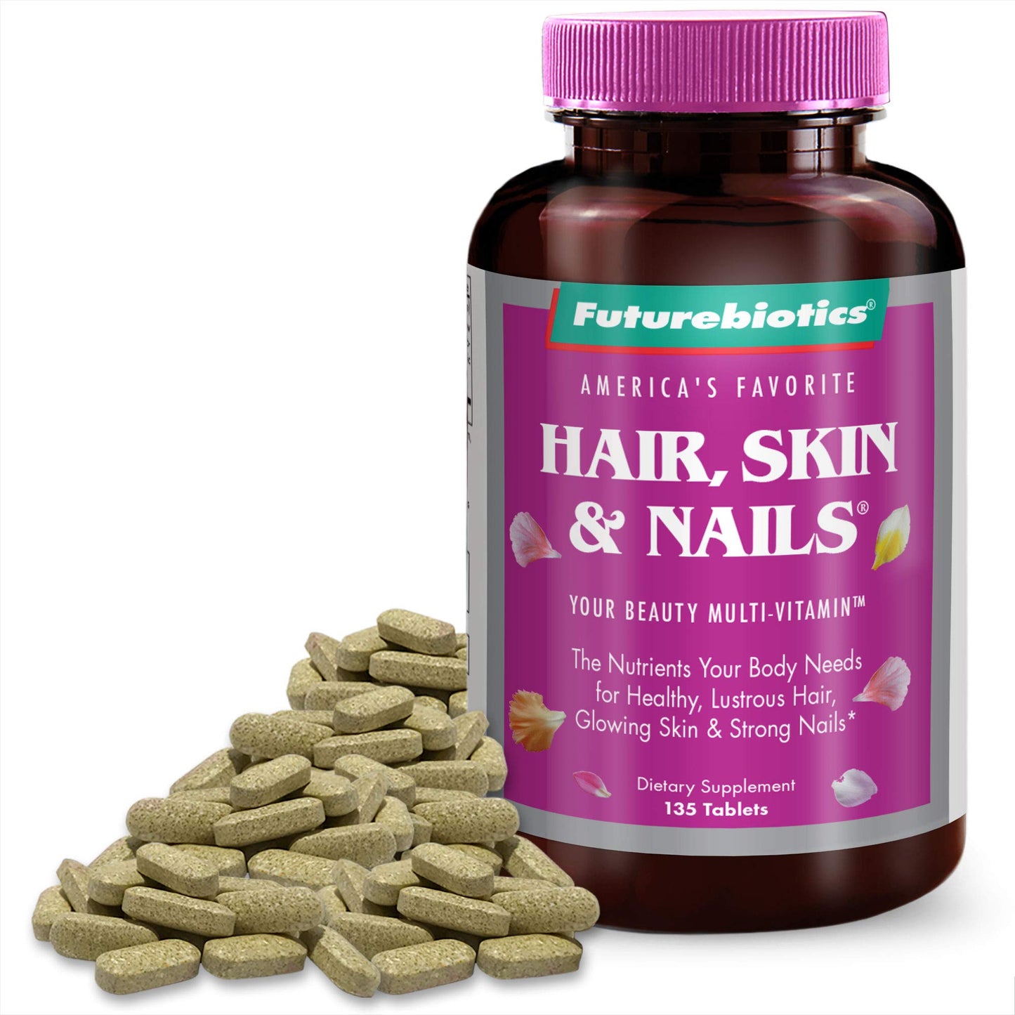 Futurebiotics Hair, Skin, & Nails Beauty Multivitamin Tablet, 135 Tablets
