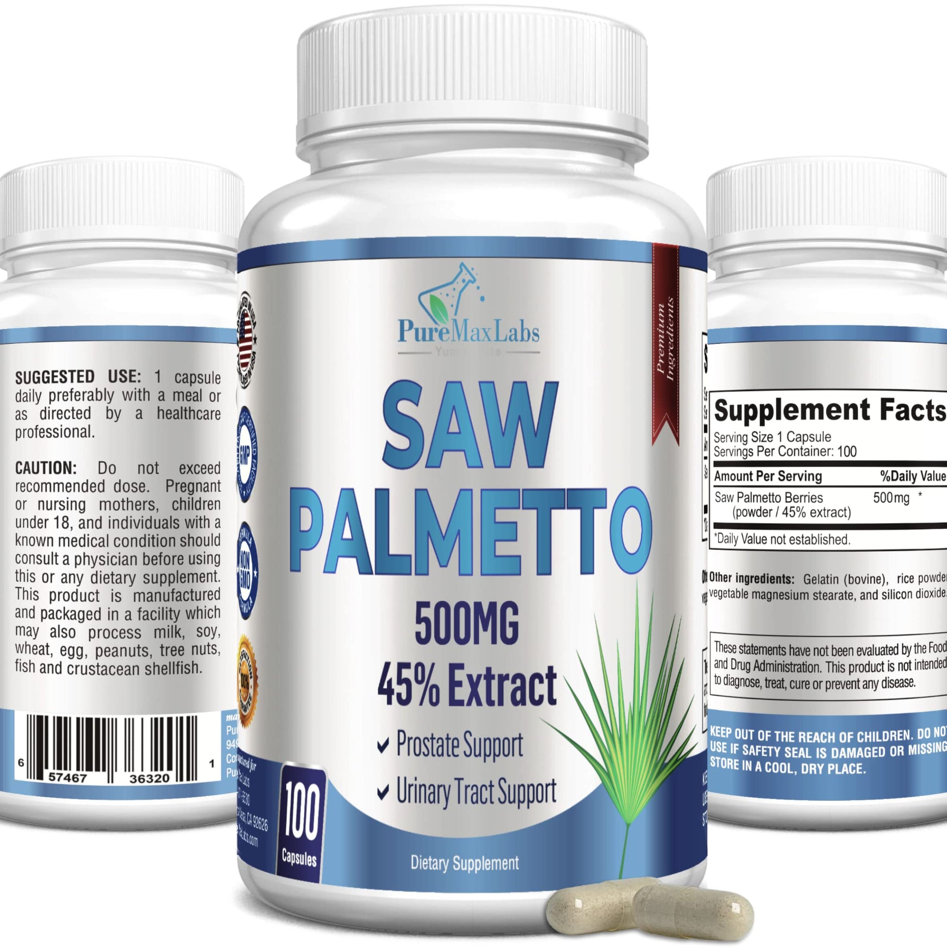 YUMMYVITE Extra Strength Saw Palmetto Capsules 100 Count