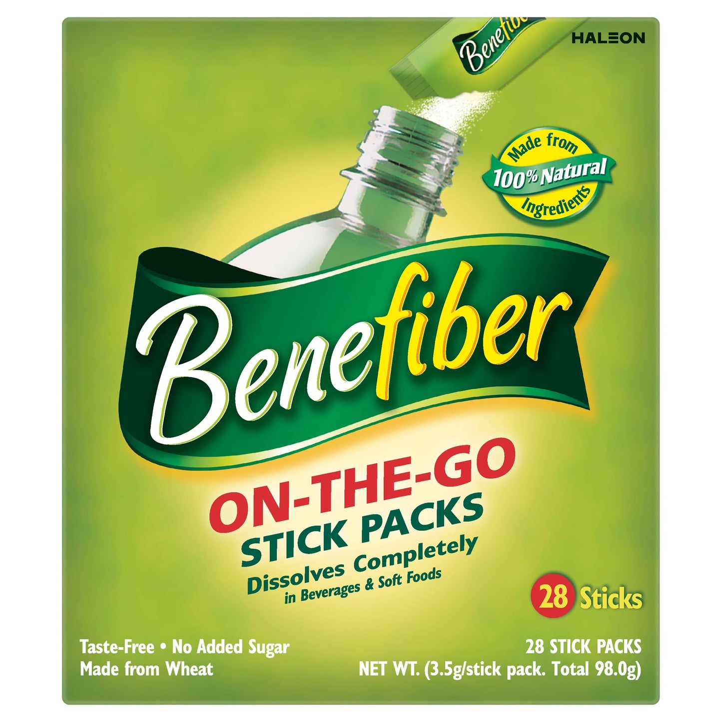 Benefiber Natural Fibre Supplement On-The-Go Stick Powder 28 Pack