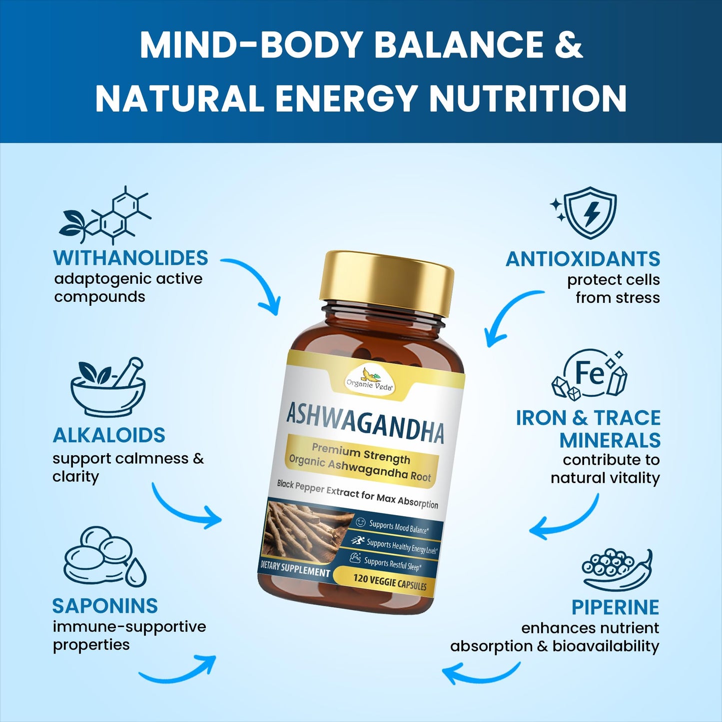Organic Veda Ashwagandha Capsules 120