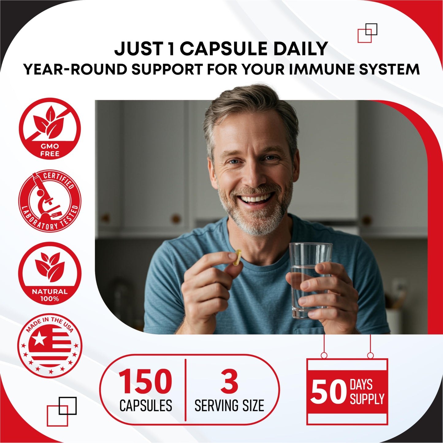 GUDOMET HMB with D3, K2 & B12 – Muscle Health Support Capsules, 150 Capsules