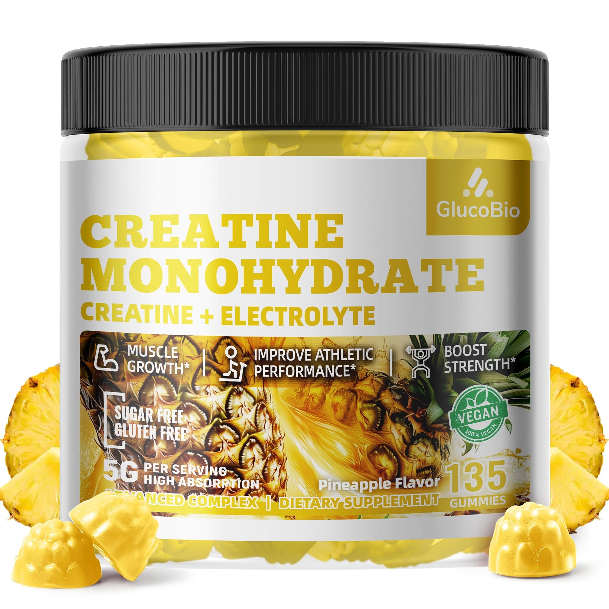 GlucoBio Creatine Monohydrate Gummies 135 Count