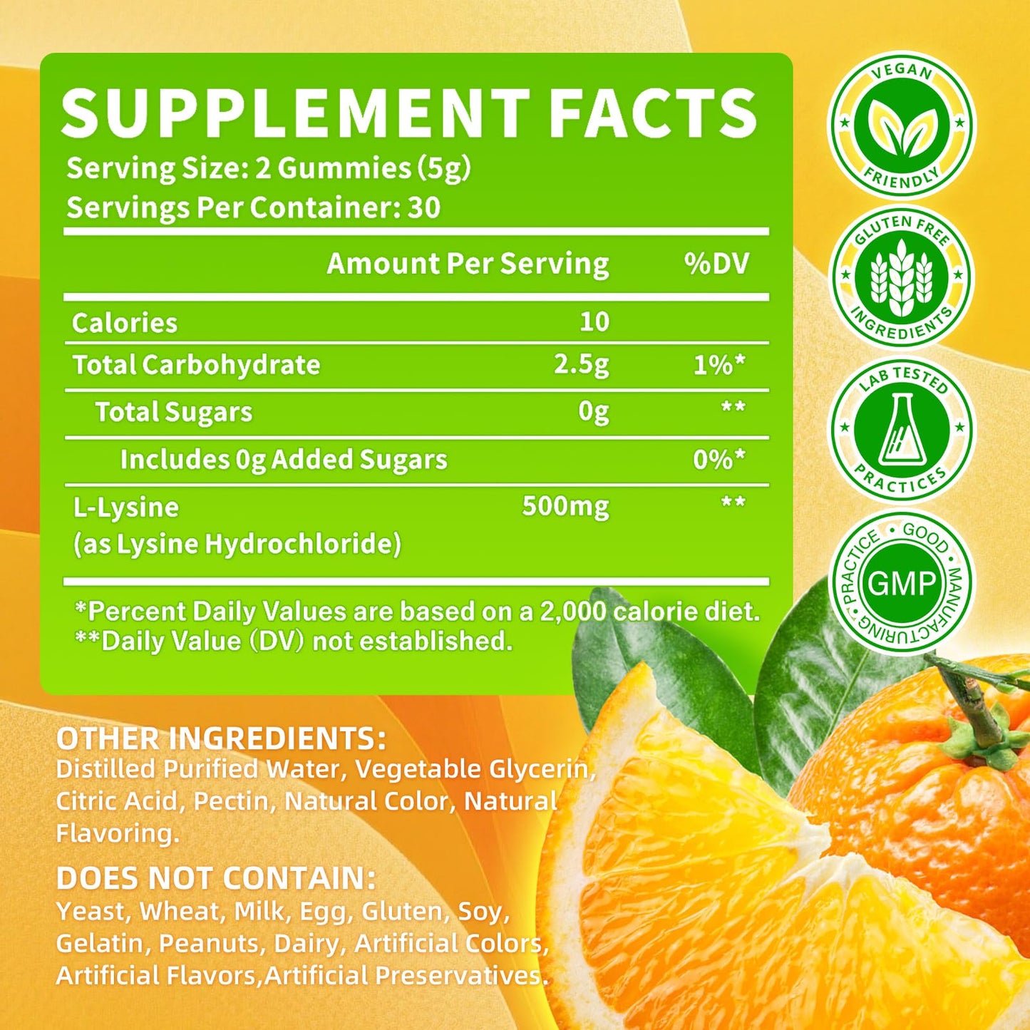 HUUAYAO L-Lysine Gummies 500mg, 60 Gummies