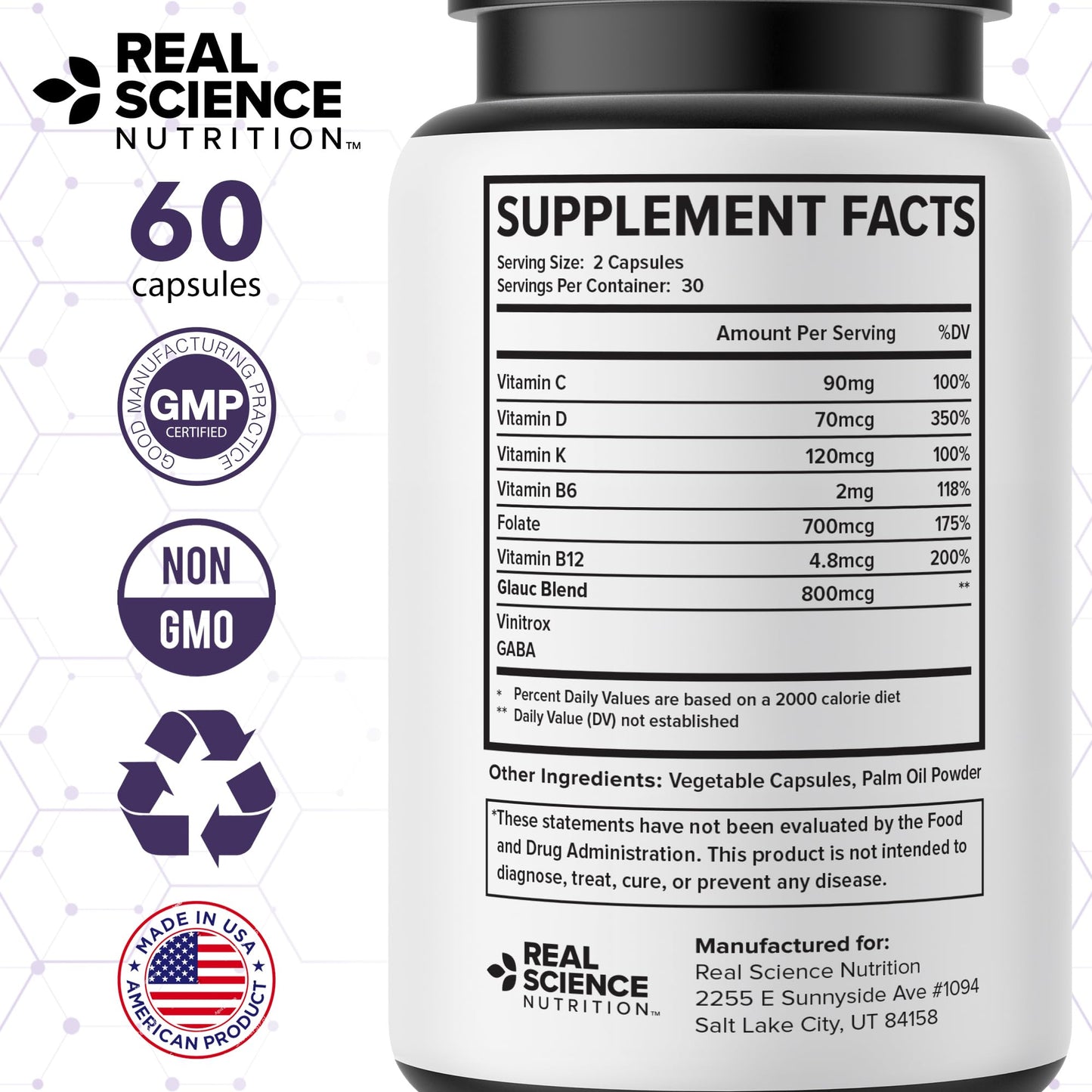 Real Science Nutrition Glaucomol Miracle Capsule 60 Count
