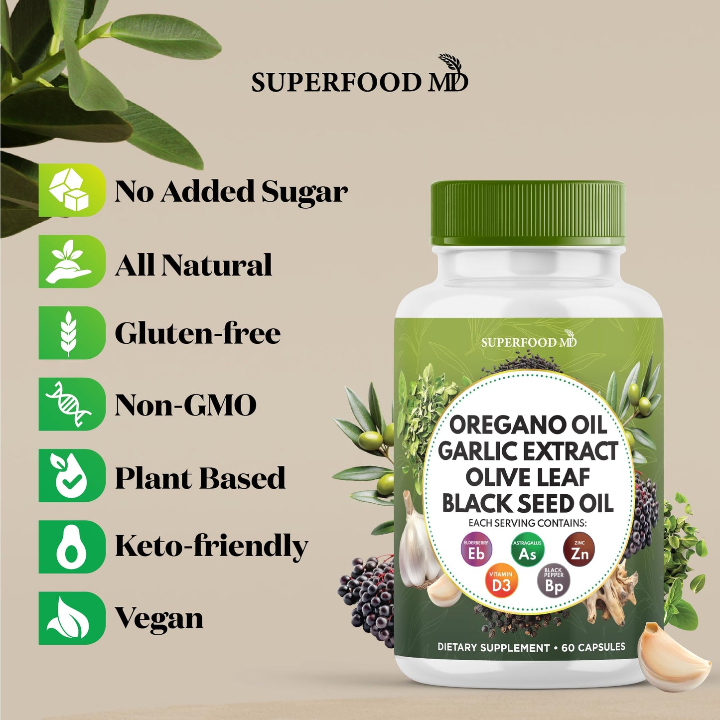 Superfood MD Astragalus Capsule, 60 Count