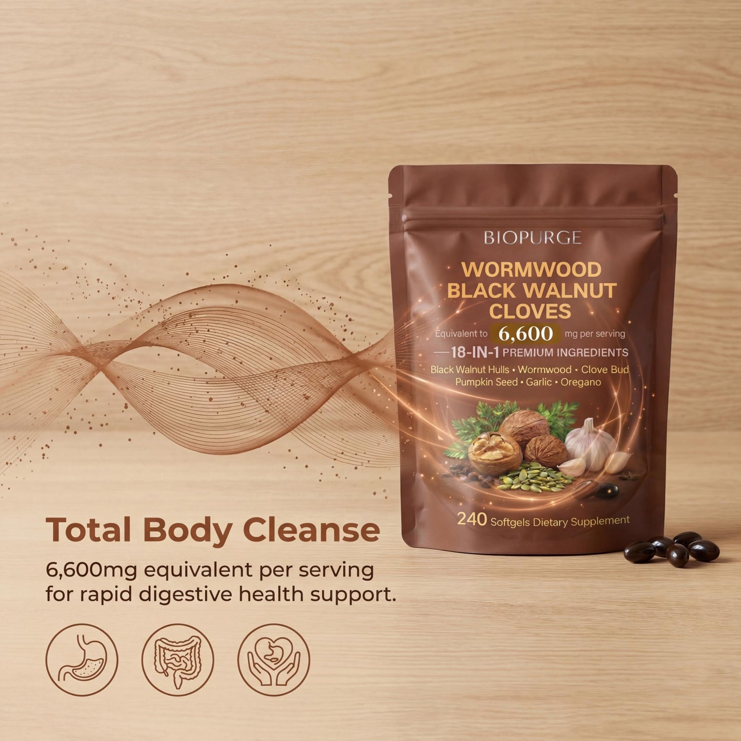 JYGOEX BIOPURGE Wormwood Black Walnut Softgels, 240
