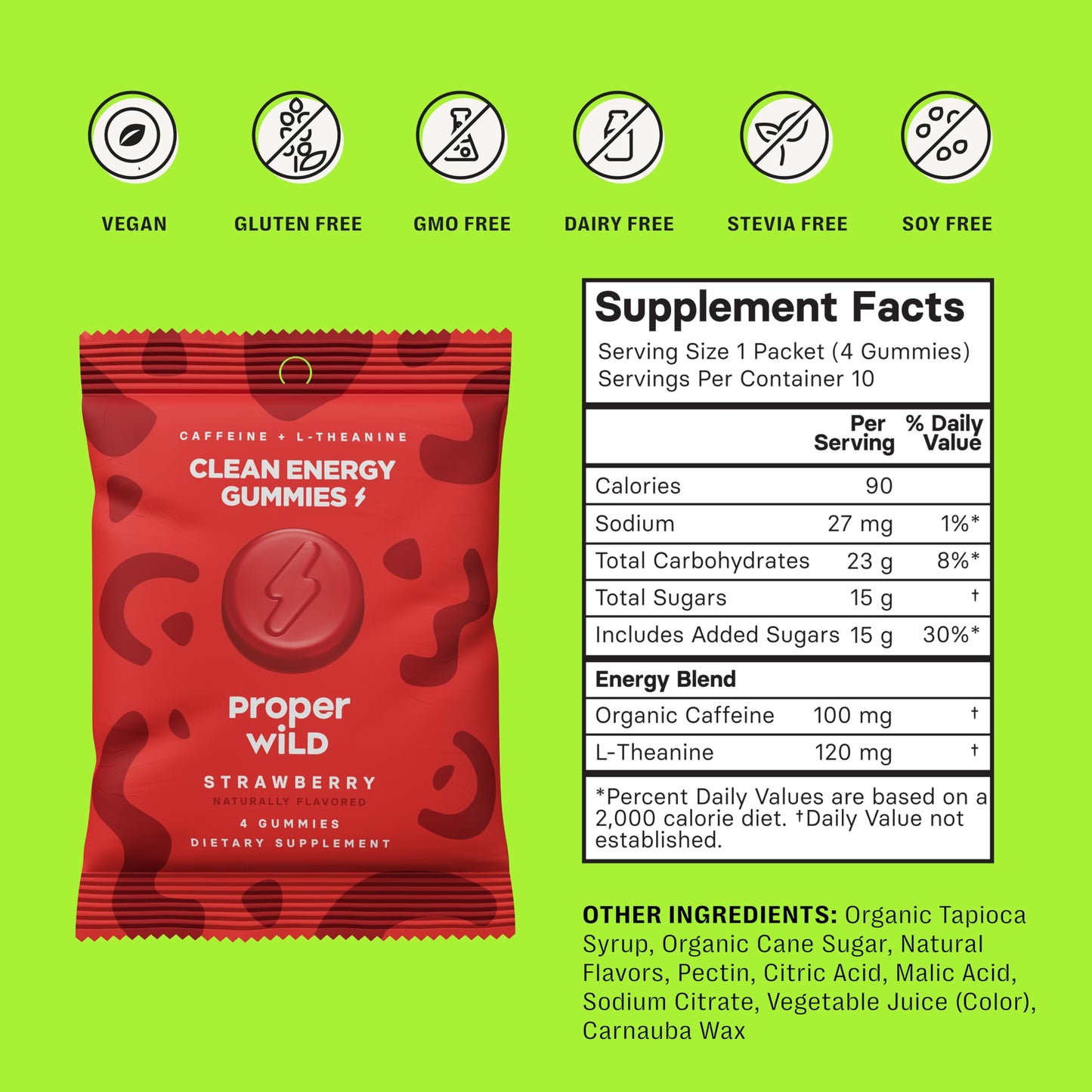 Proper Wild Vegan Energy Gummies Variety Bundle, 80 Gummies