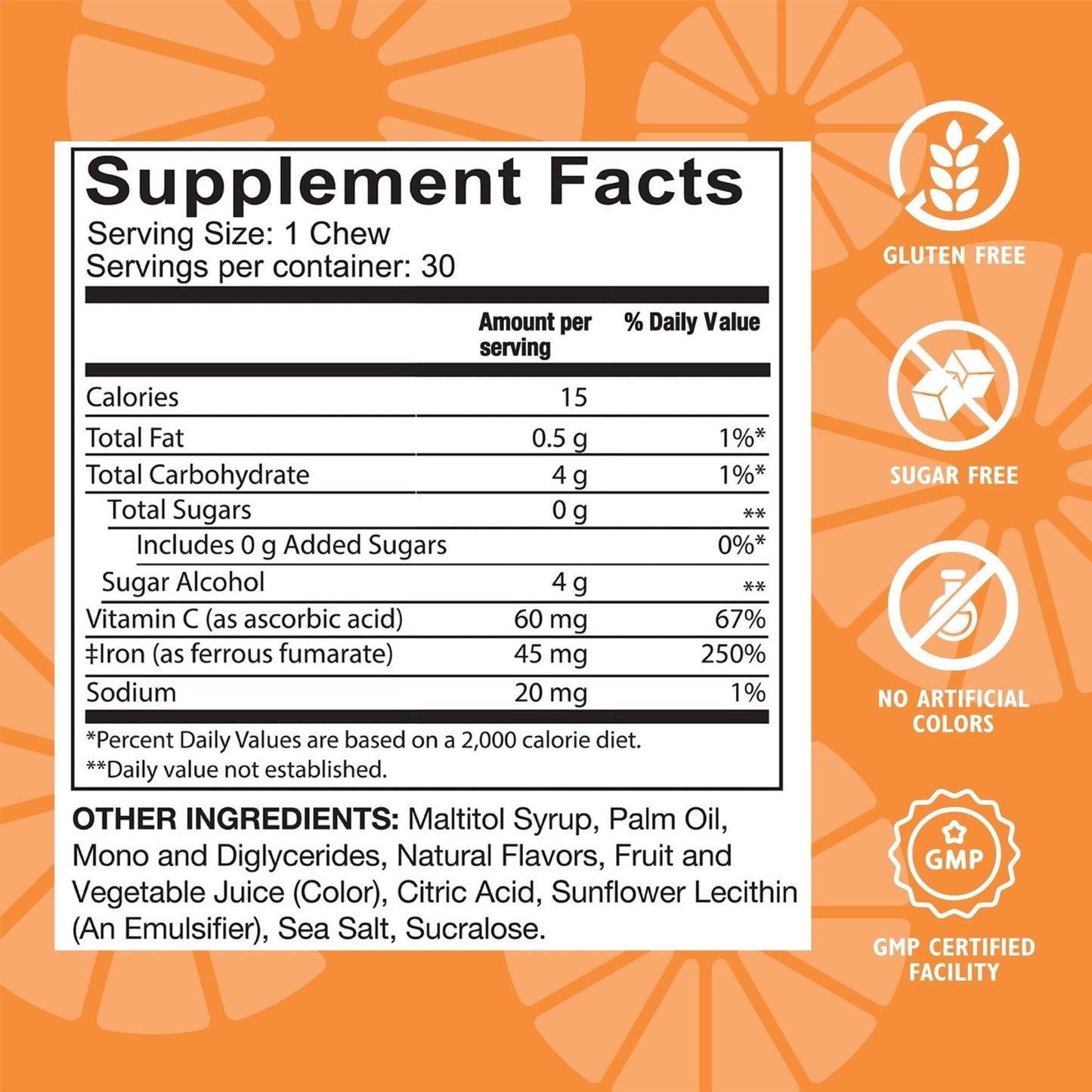Celebrate Bariatric Supplements Iron Supplement with Vitamin C Gummy 30