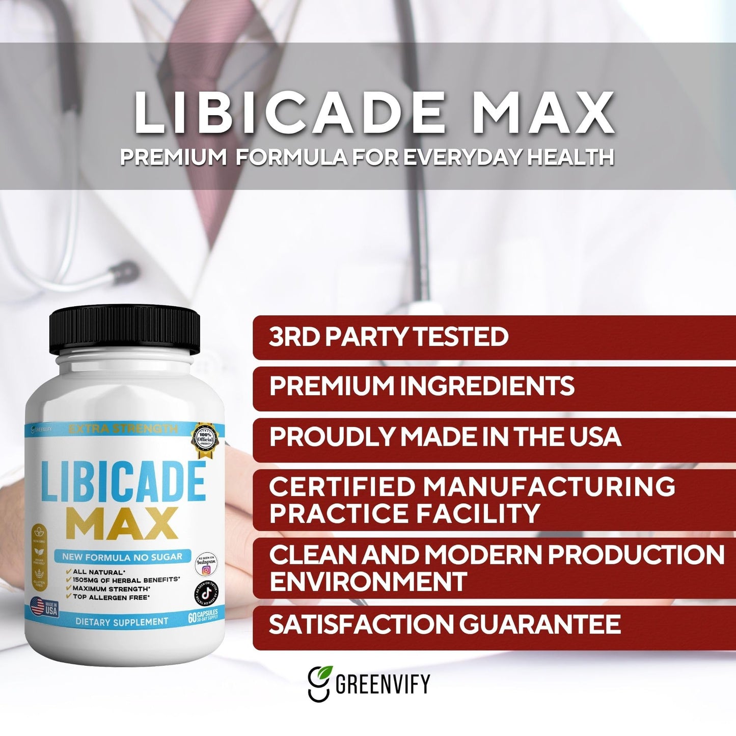GREENVIFY Libicade Max Maca Root Supplement Capsule 60