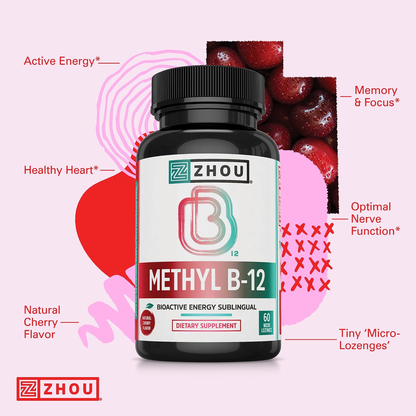 ZHOU Methyl B12 Lozenges 60 Count