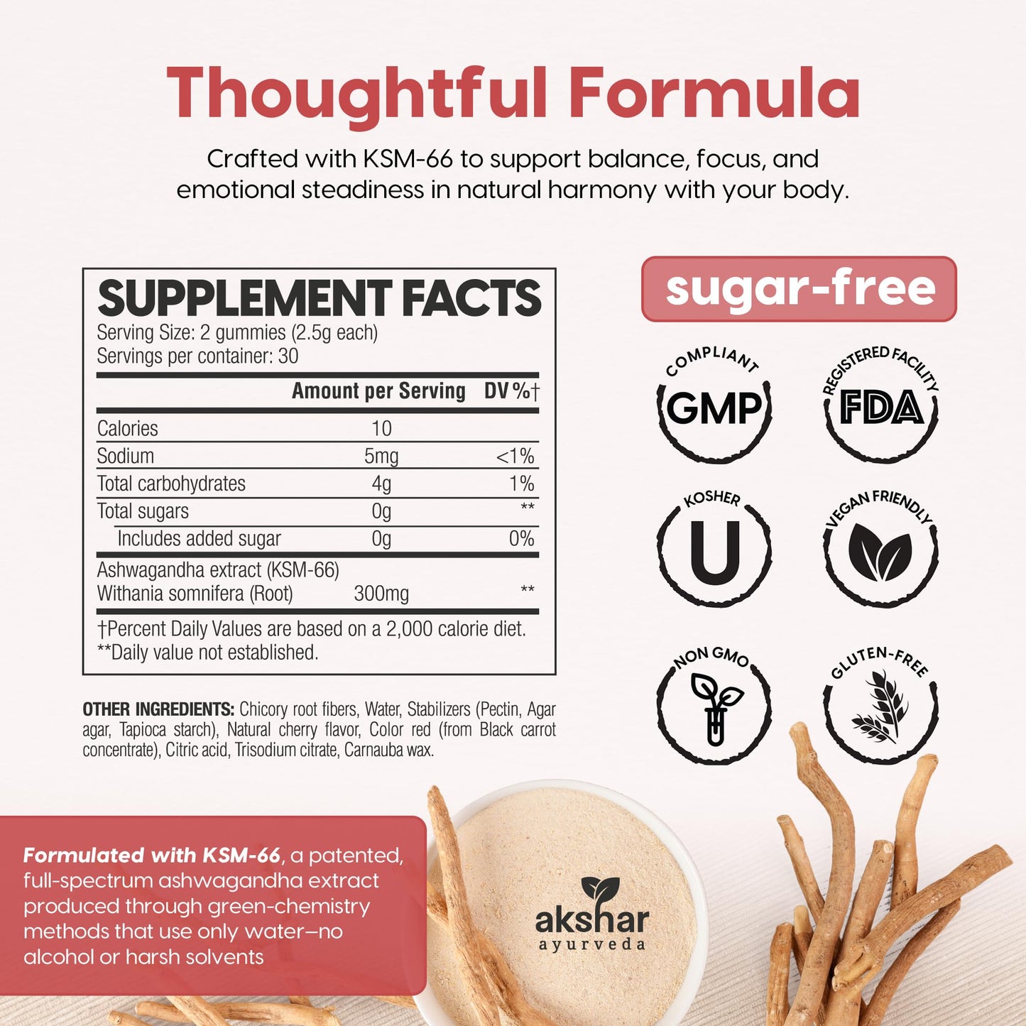AKSHAR Ashwagandha KSM-66 Gummies, 60 Gummies