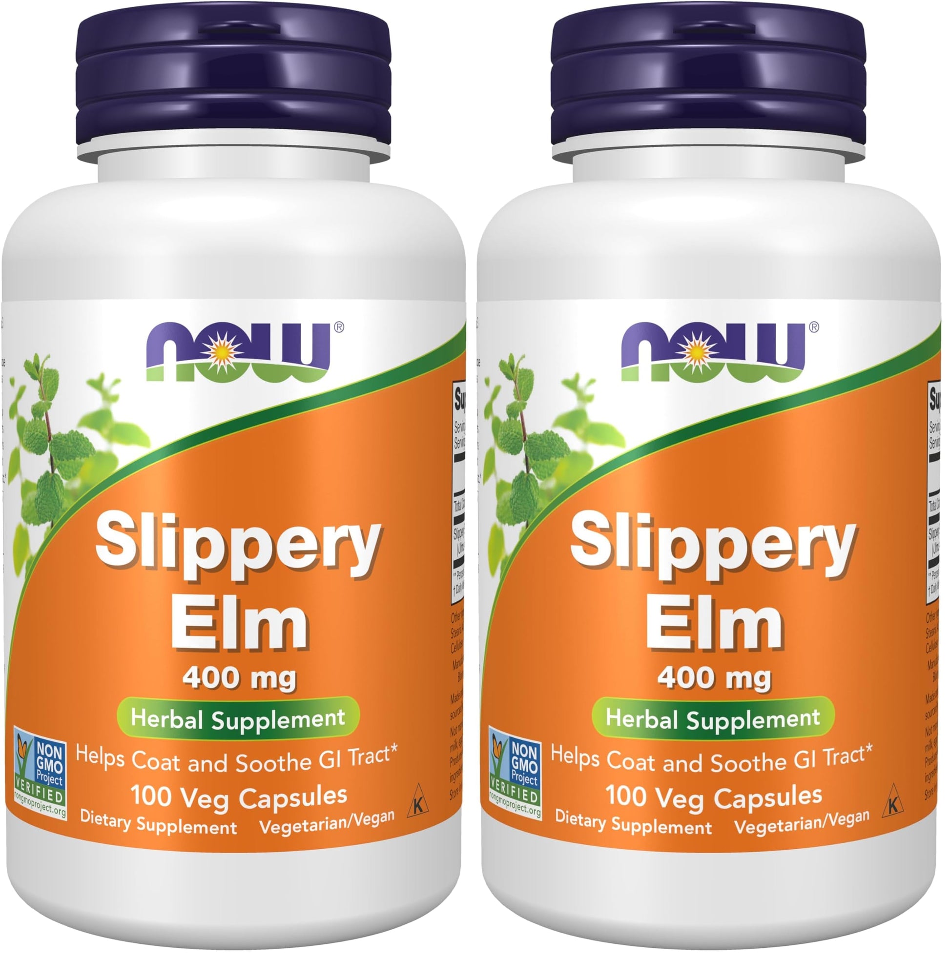 NOW Foods Slippery Elm (Ulmus rubra) 400 mg Capsules, 200 Count