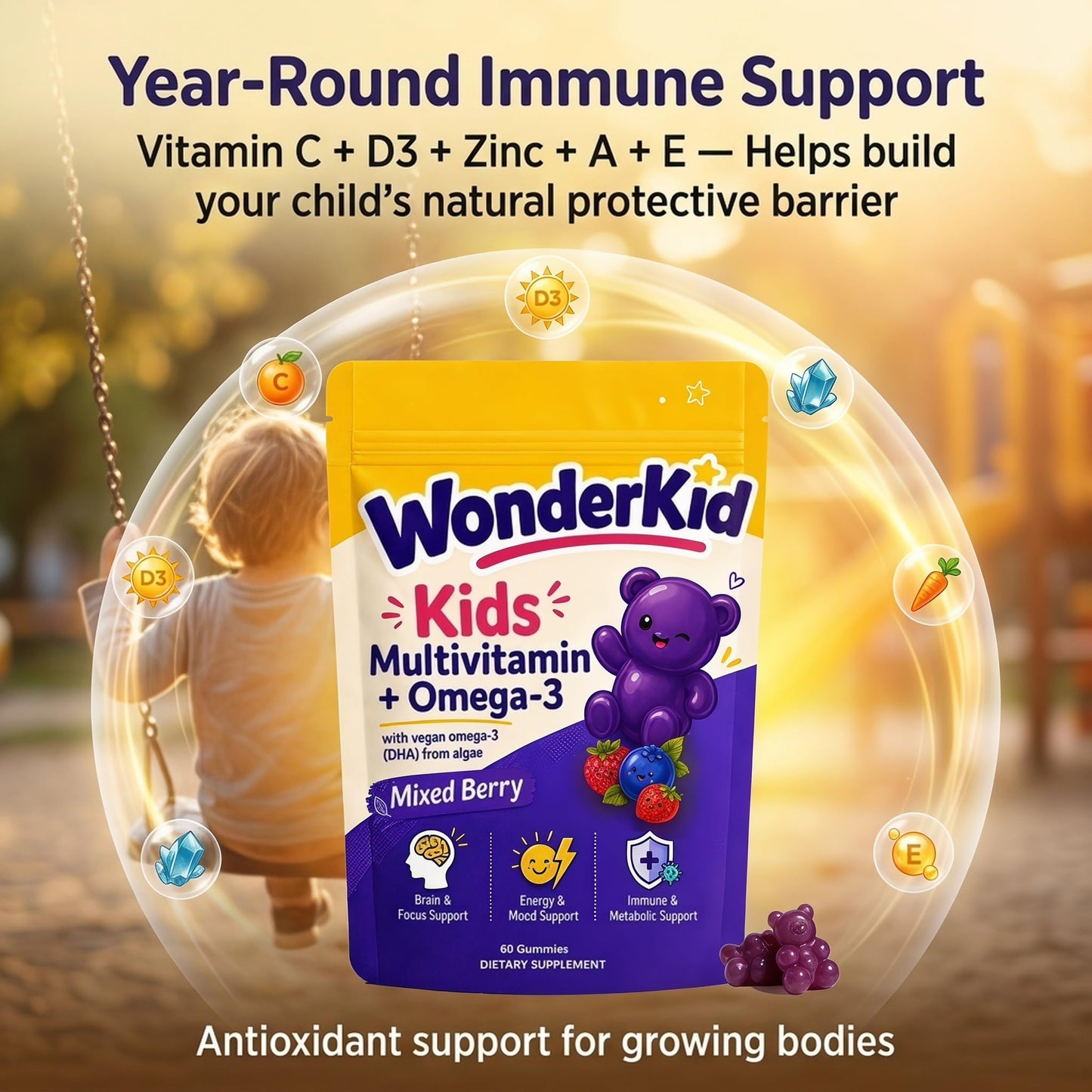 Vylera WonderkidVitamin Kids Multivitamin + Omega-3, 60 Gummies