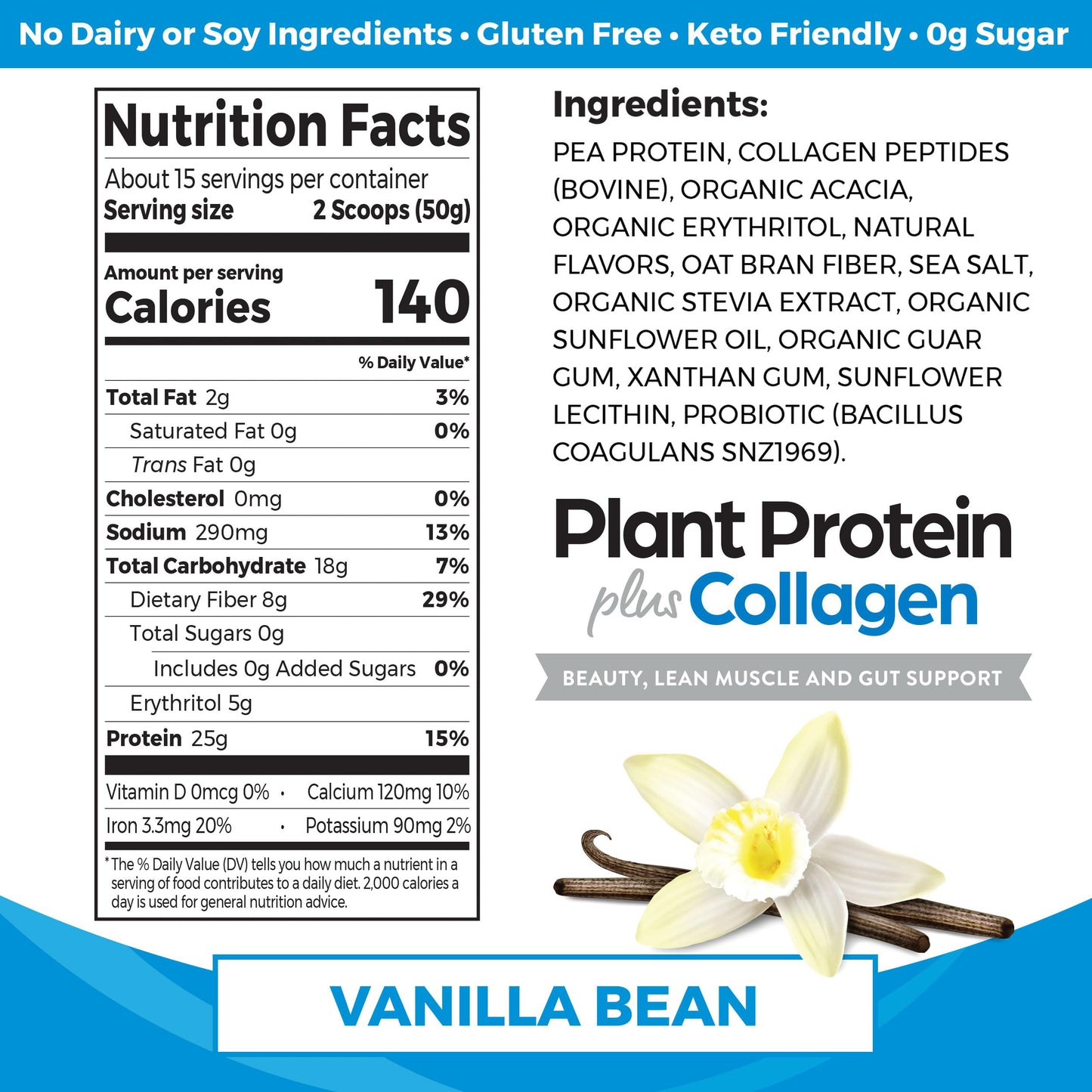 Orgain Protein Powder + Collagen, Vanilla Bean & Creamy Chocolate Fudge, Powder, 51.2 Servings