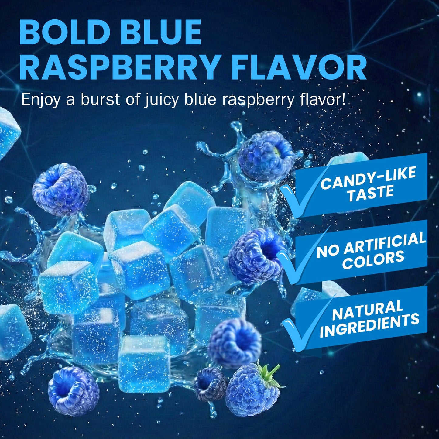 Dialed Degen Blue Raspberry Creatine Monohydrate Gummies 120 Count