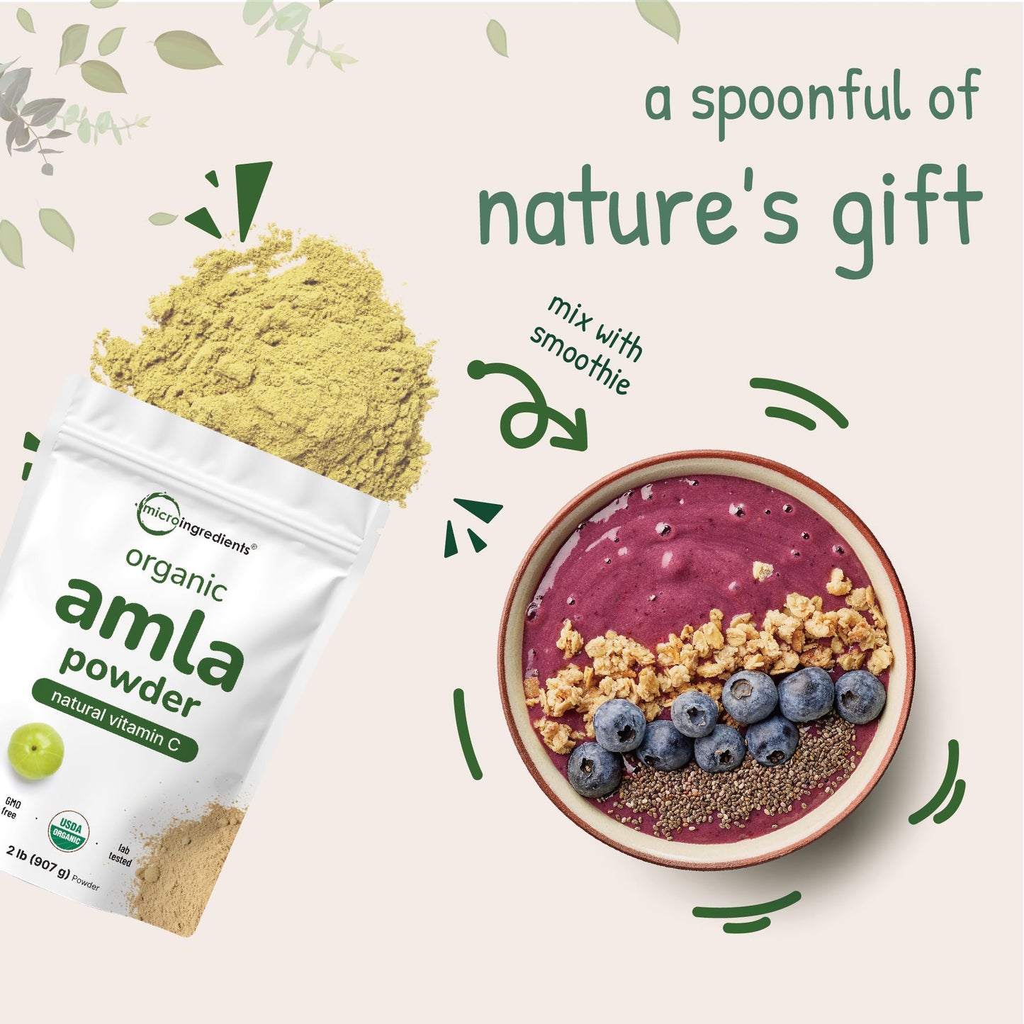 Micro Ingredients Organic Amla Powder (Amalaki) Powder 32 oz