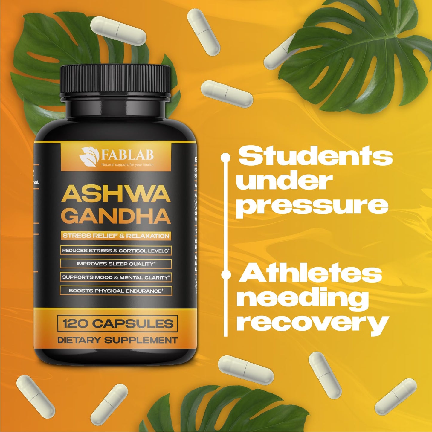 FabLab Ashwagandha, GABA & Magnesium Glycinate Mood & Sleep Support Capsules 4