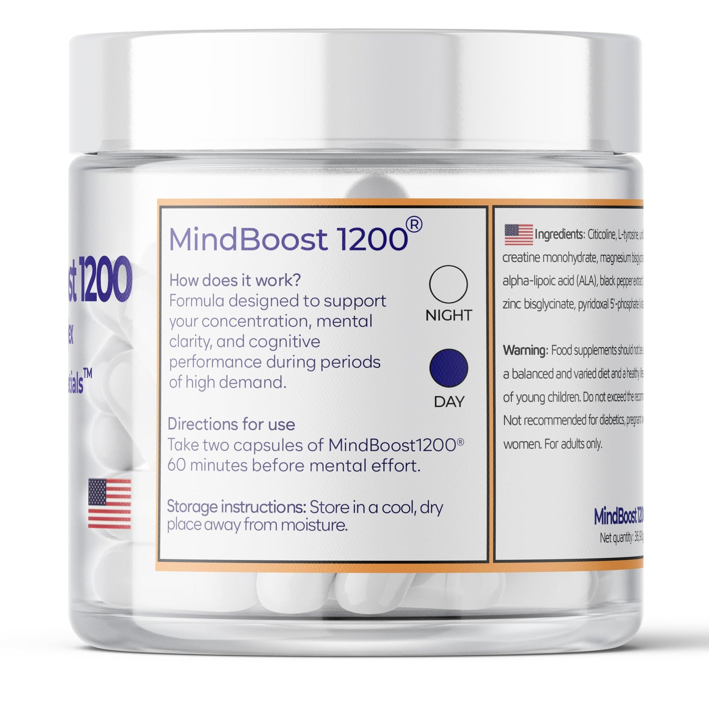 BioEssentials MindBoost 10-Ingredient Nootropic Stack Citicoline 280mg & L-Tyrosine 280mg – Cognitive Function & Mental Focus – PS 100mg + Uridine Creatine ALA Mg Zn, 60 Capsules