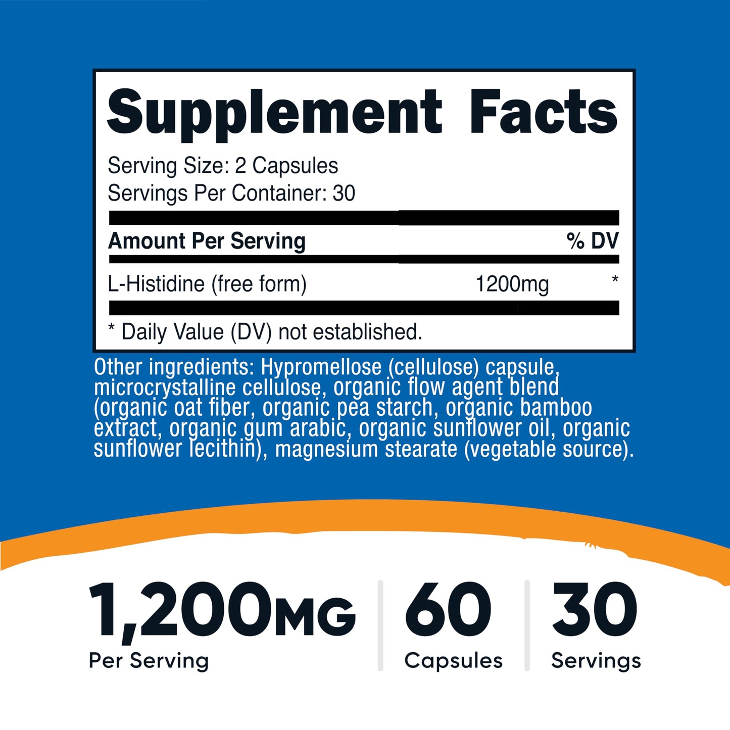 Nutricost L-Histidine Supplement Capsule, 60 Capsules