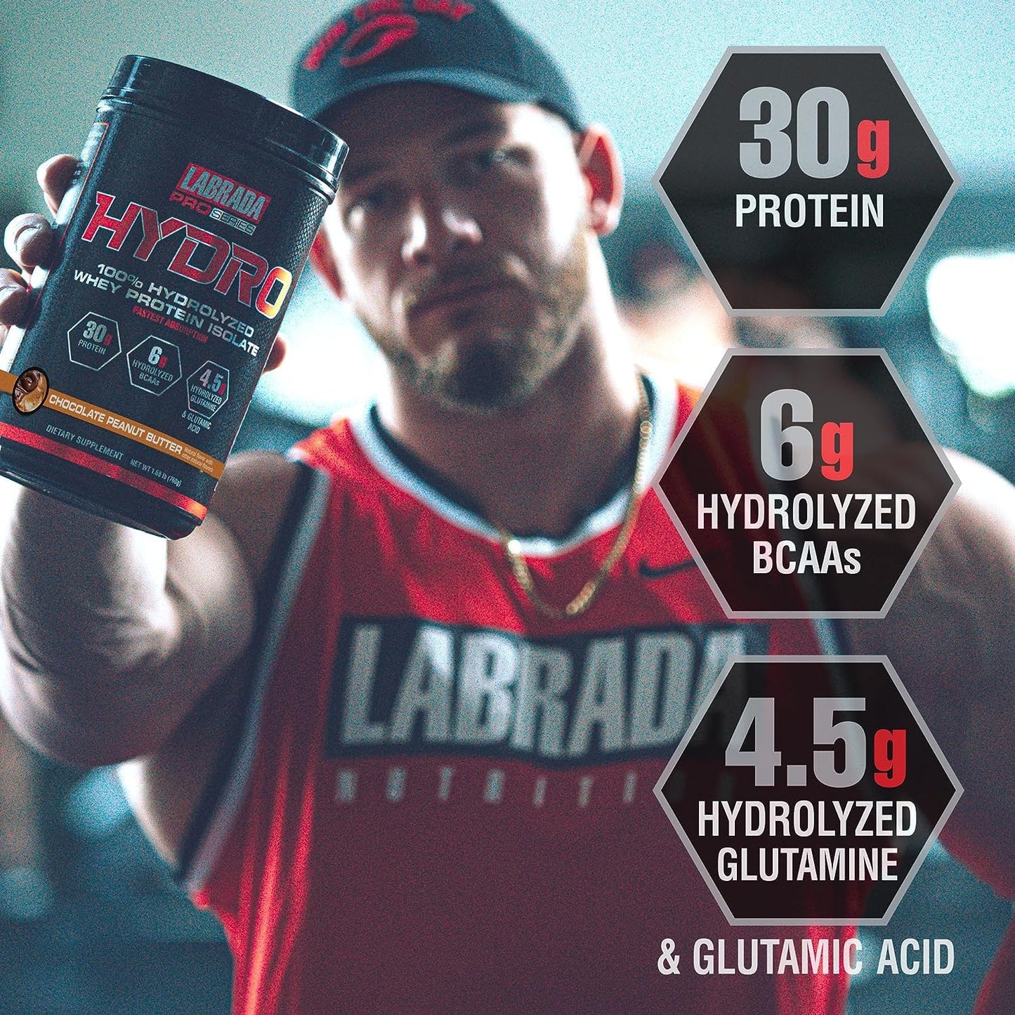 Labrada Hydro 100% Pure Hydrolyzed Whey Protein Isolate Powder, 20 Servings