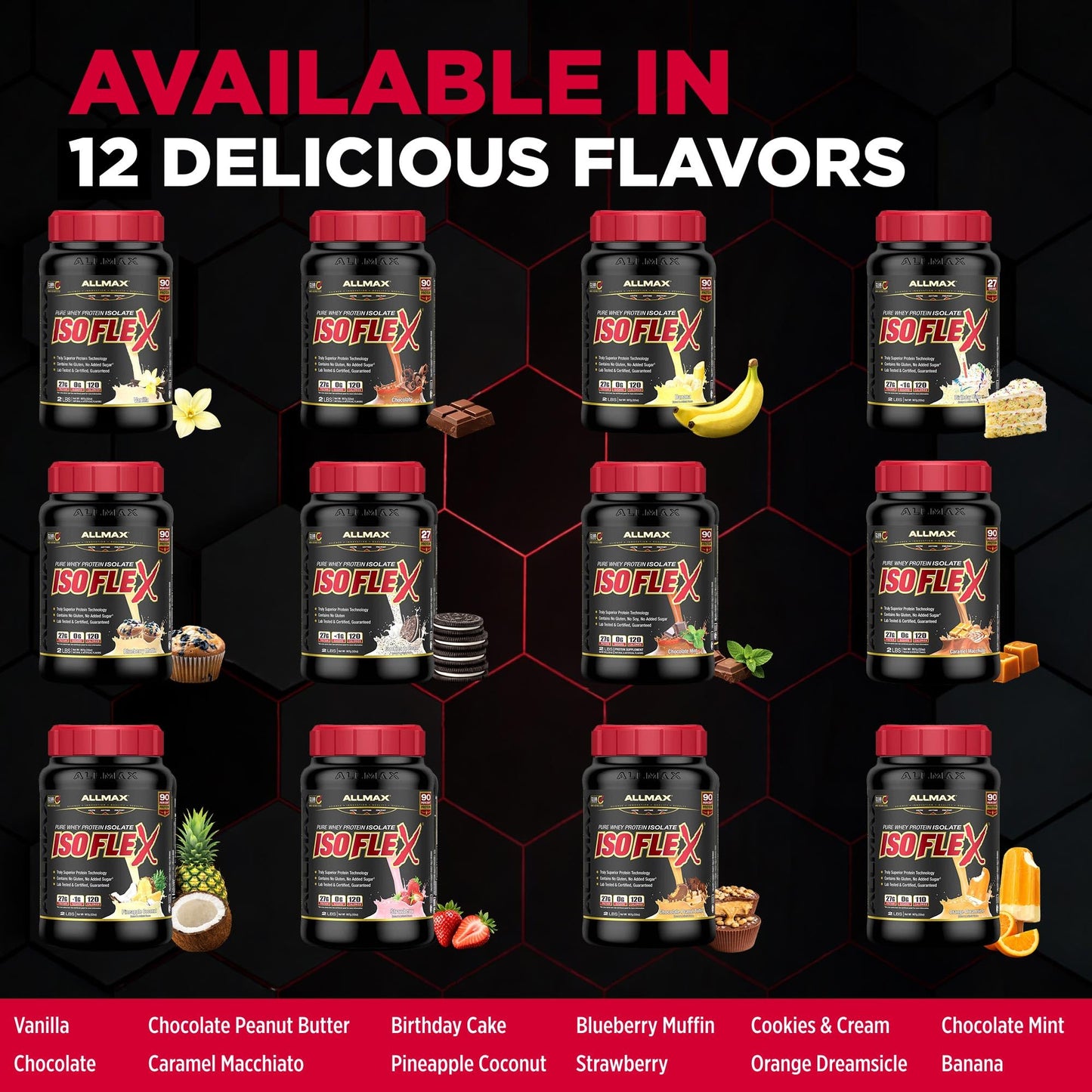 ALLMAX ISOFLEX Pure Whey Isolate Protein Powder, 32 Servings