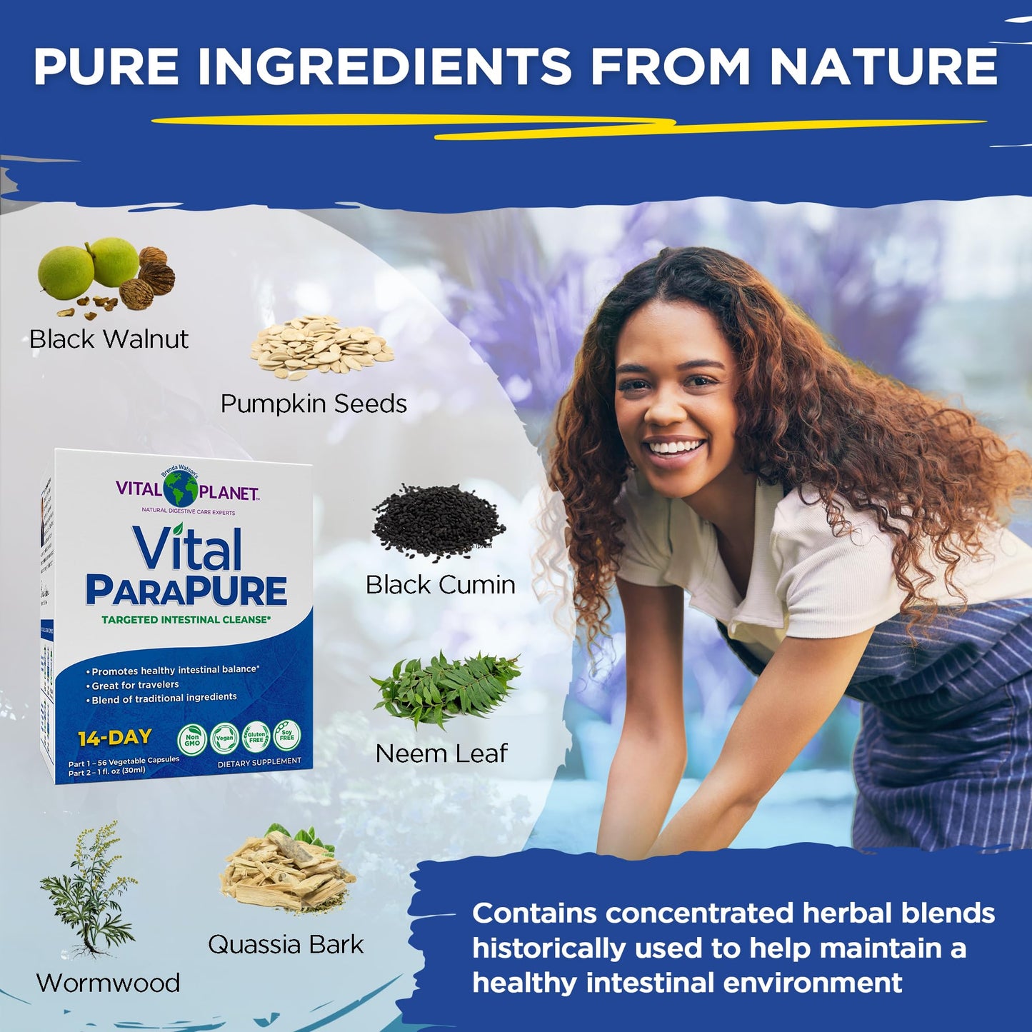 Vital Planet Vital ParaPure Intestinal Cleanse Capsules, 56 Count