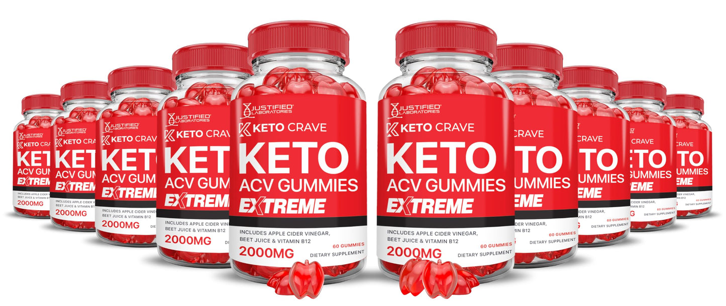 Justified Laboratories Keto Crave ACV Gummies Extreme 2000MG Advanced Formula, 600 Gummies
