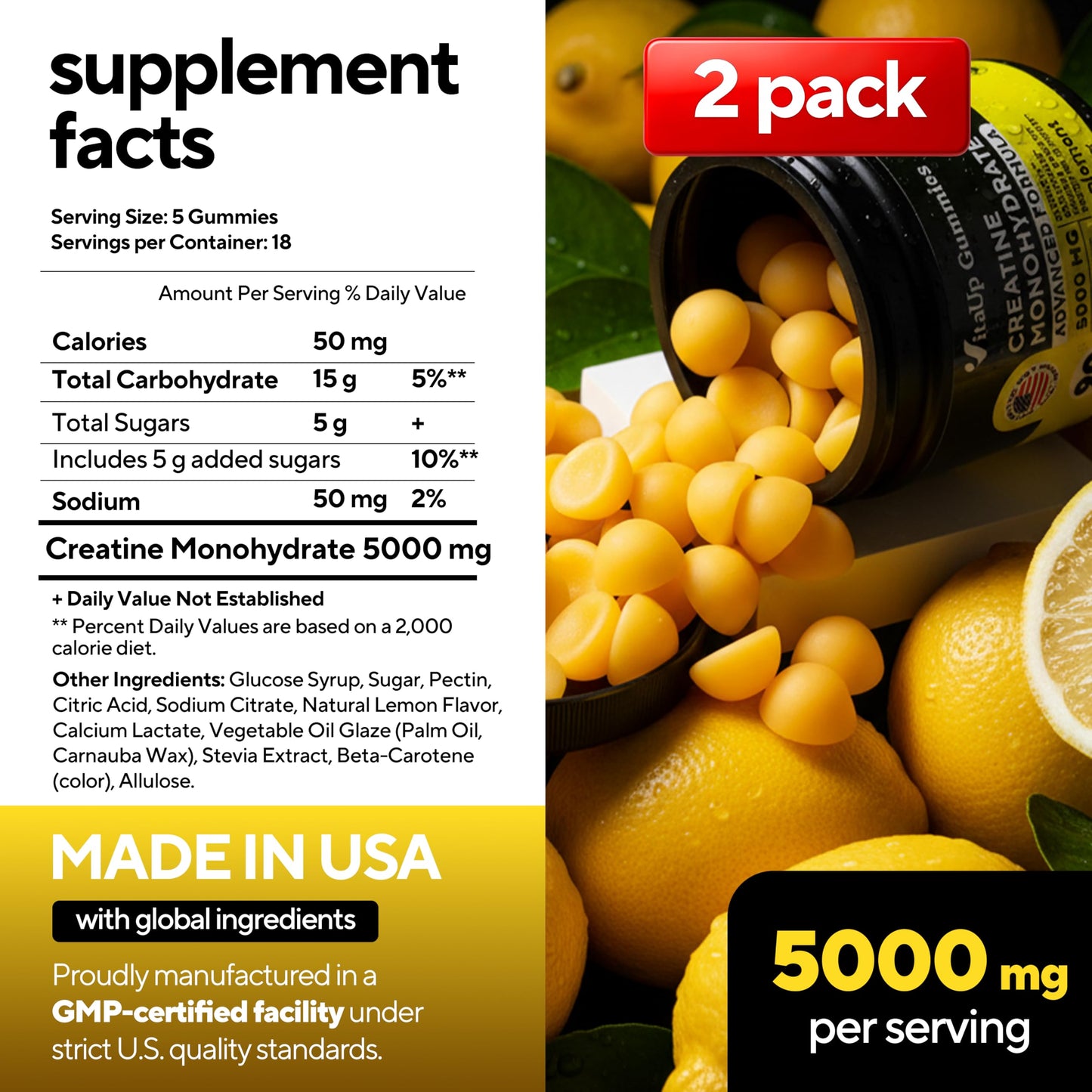 VitaUp Creatine Monohydrate Gummies 180
