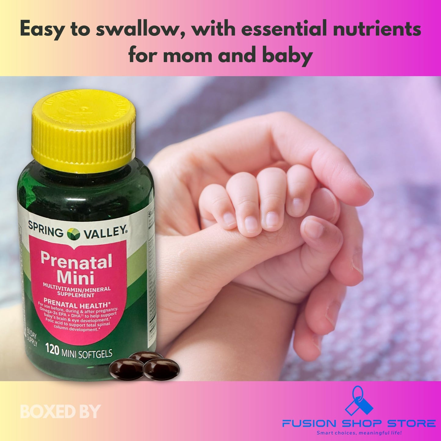 FUSION SHOP STORE Prenatal Vitamins for Women Softgels 120