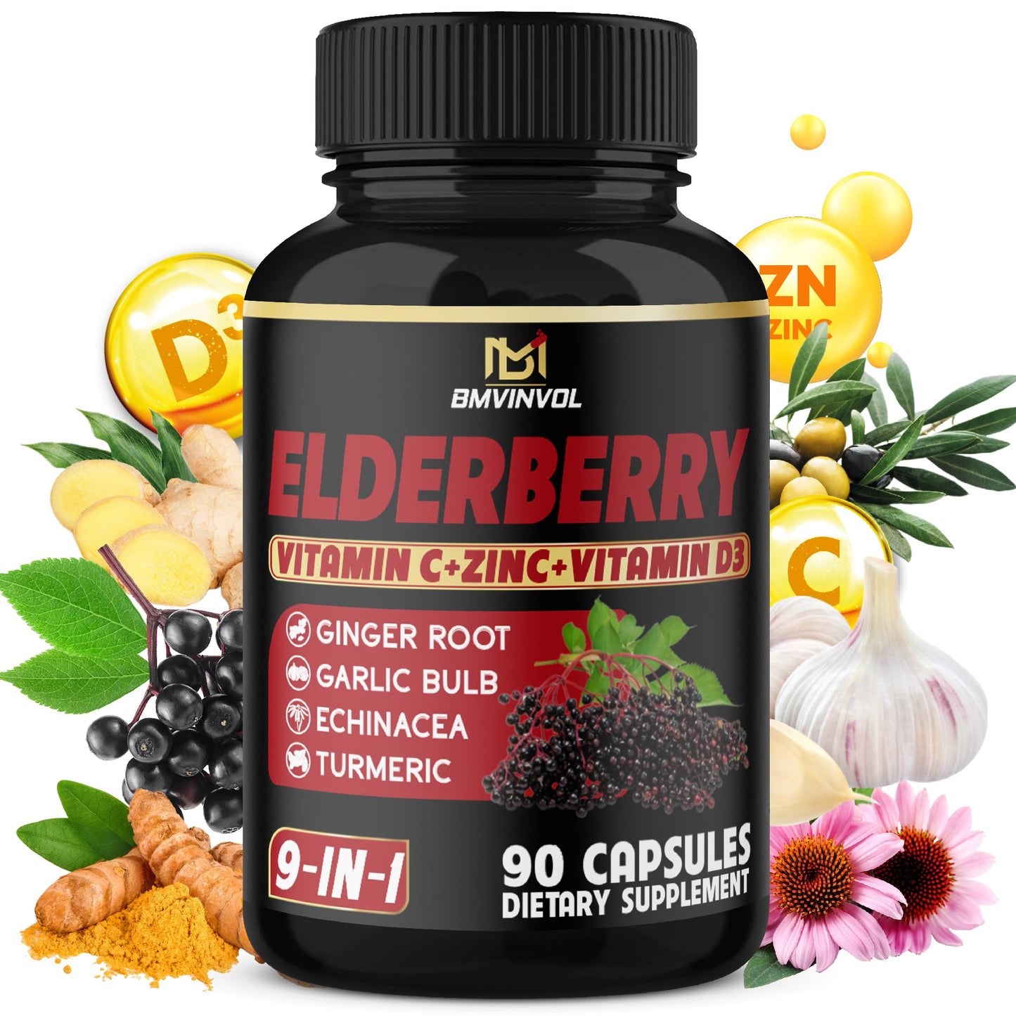BMVINVOL Elderberry Capsules 90 Capsules
