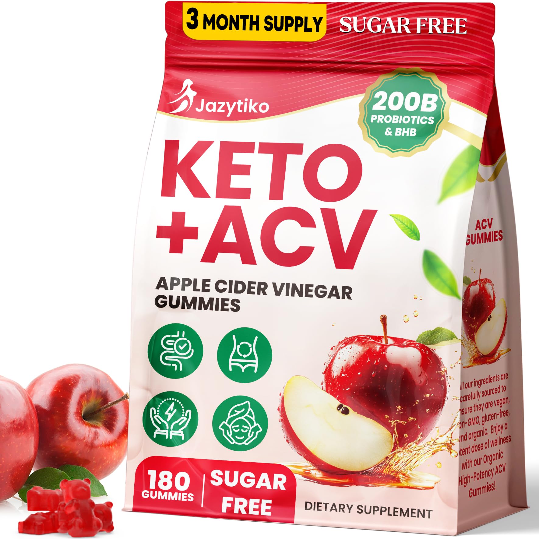 Jazytiko Apple Cider Vinegar Gummies 180 Count