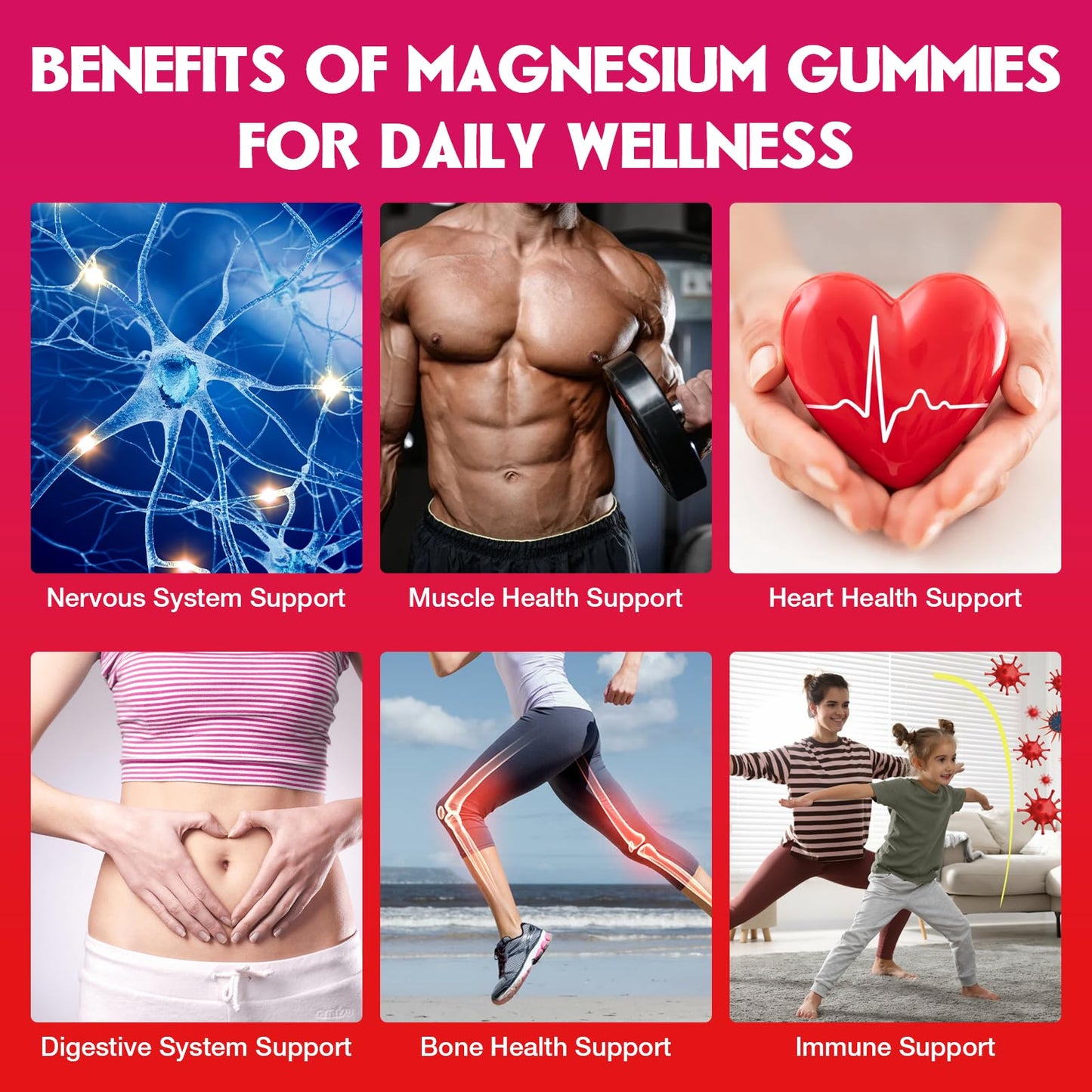 VAJYKEWJY Magnesium Oxide Gummies 400mg for Adults & Kids, 120 Count