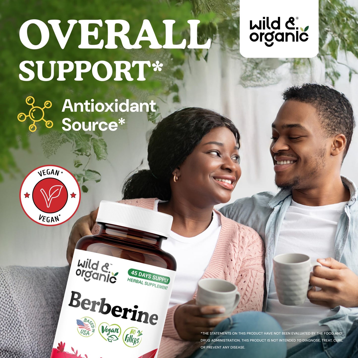 Wild & Organic Berberine Capsules 1000 mg, 90 Count